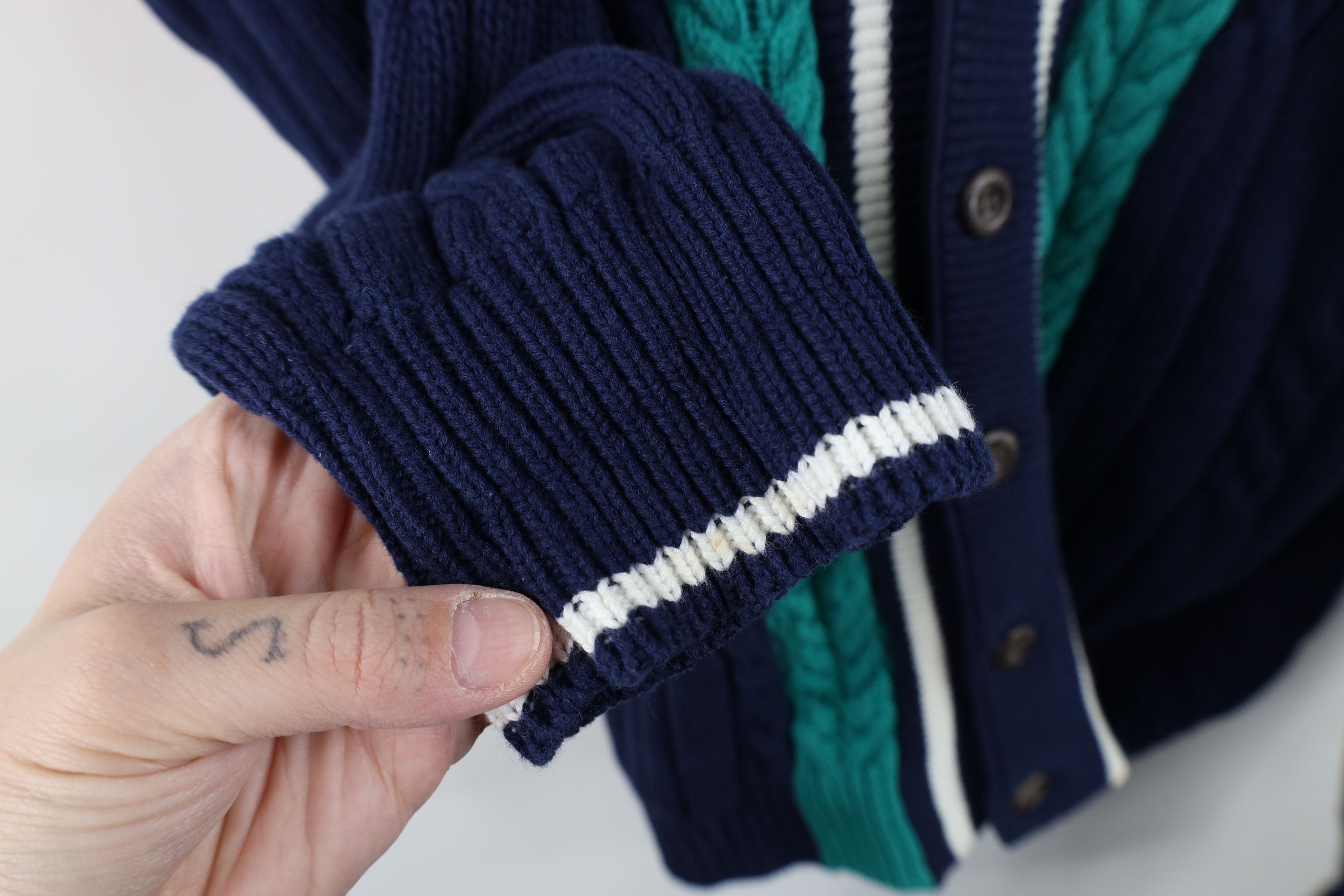 Vintage Vintage 90s Dapper Chunky Cable Knit Cardigan Sweater Size US M / EU 48-50 / 2 - 8 Thumbnail