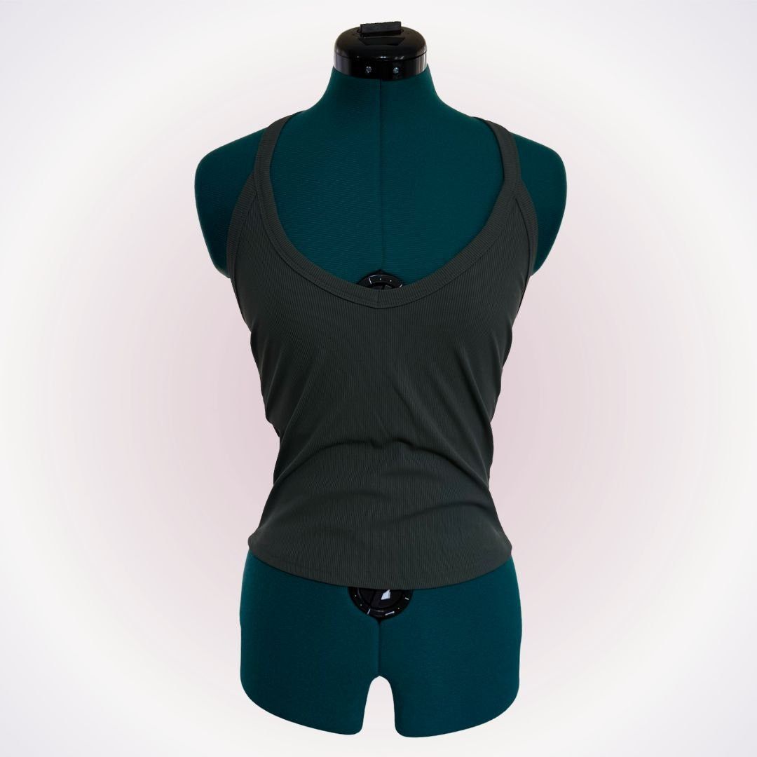 Other Green Ribbed Fitted Tank Top | Sz S Size S / US 4 / IT 40 - 1 Thumbnail