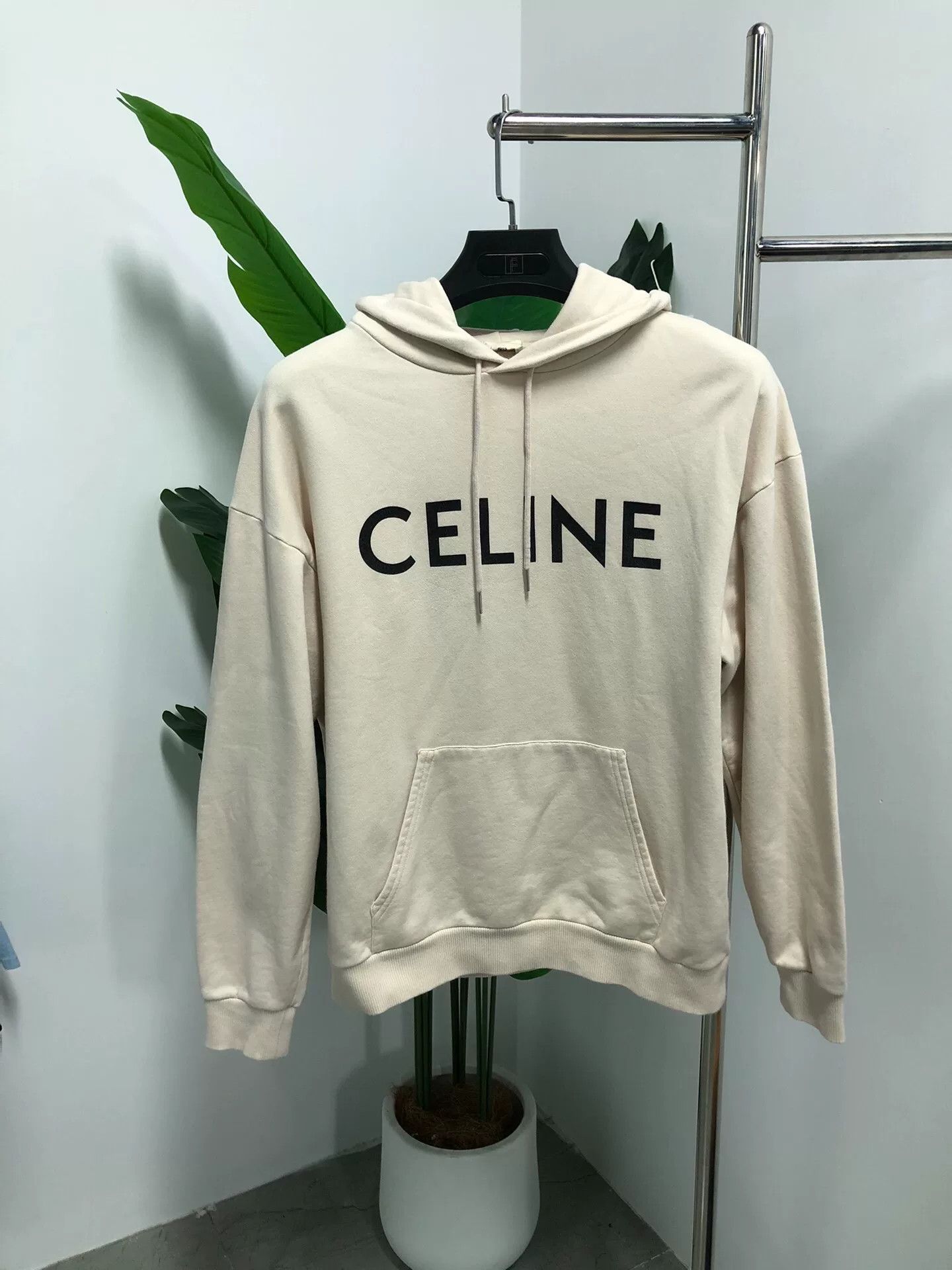 Celine celine beige oversized hoodie for men Size US M / EU 48-50 / 2 - 1 Thumbnail