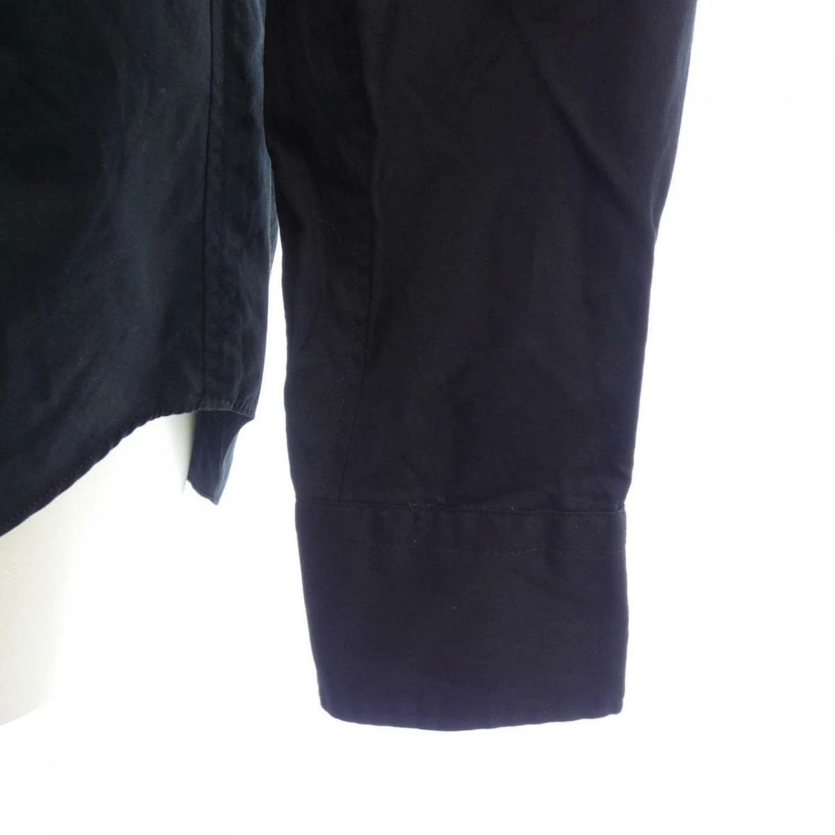 Comme des Garcons Homme Plus Shirt Cotton Front Pleated Plain Button Up Black Size US XS / EU 42 / 0 - 4 Thumbnail