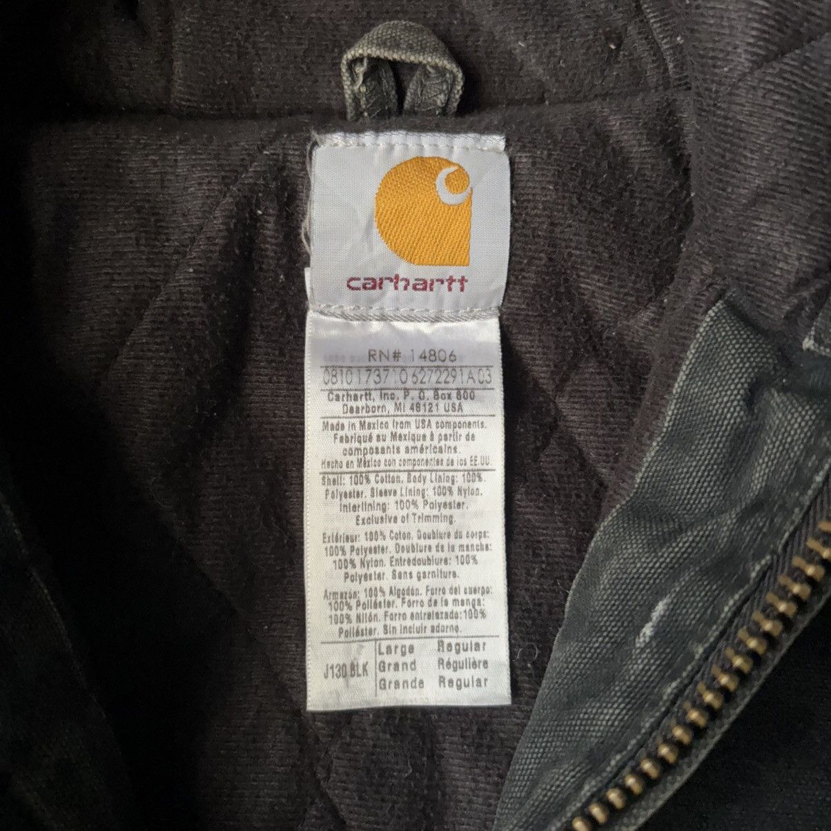 Carhartt J130 BLK CRAZY FADED BLACK CARHARTT ACTIVE JACKET Size US L / EU 52-54 / 3 - 5 Thumbnail