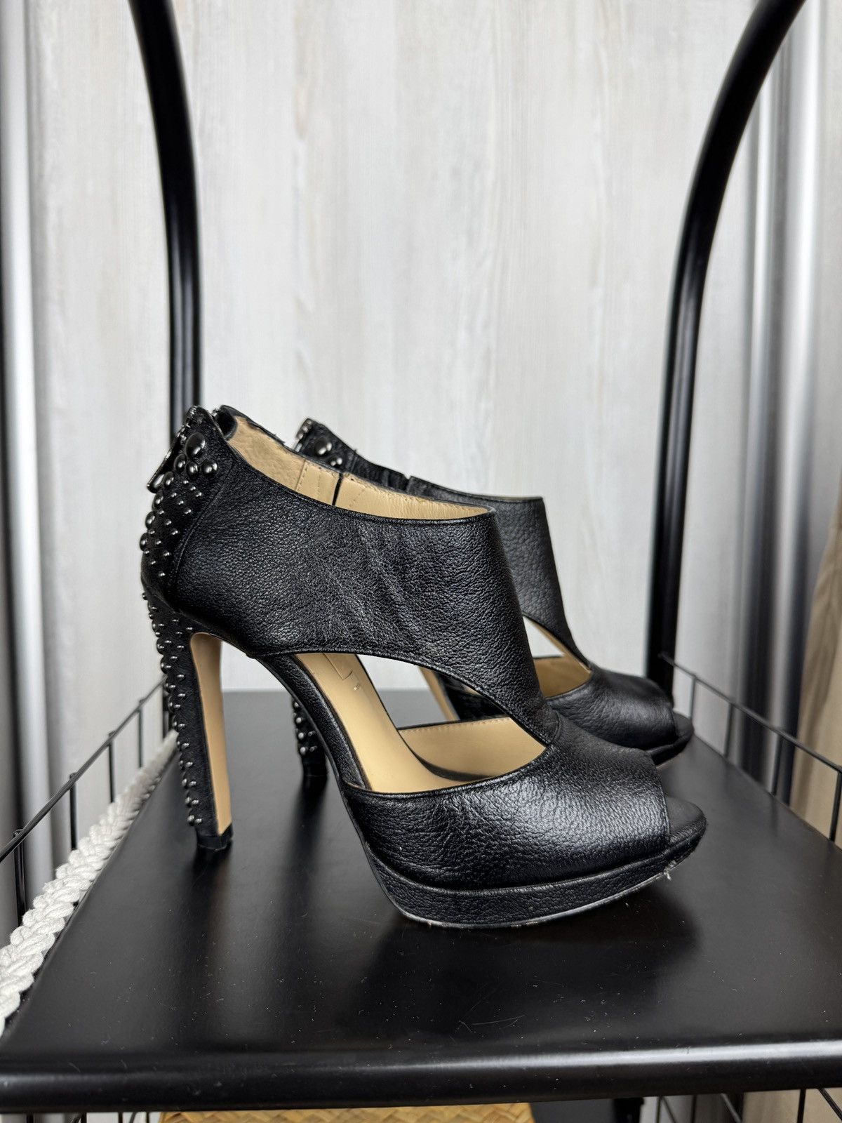 Bcbgmaxazria × Genuine Leather BCBG MaxAzria ILMA Black leather Heels Size US 7 / IT 37 - 6 Thumbnail