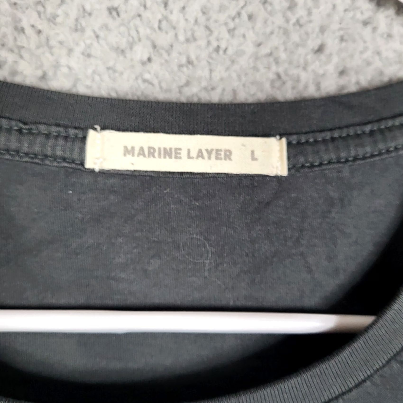 Marine Layer Marine Layer Men Short Sleeve T-Shirt Gray Size L Crew Neck Cotton Knit Logo Casual Shirt2020s Size US L / EU 52-54 / 3 - 7 Thumbnail