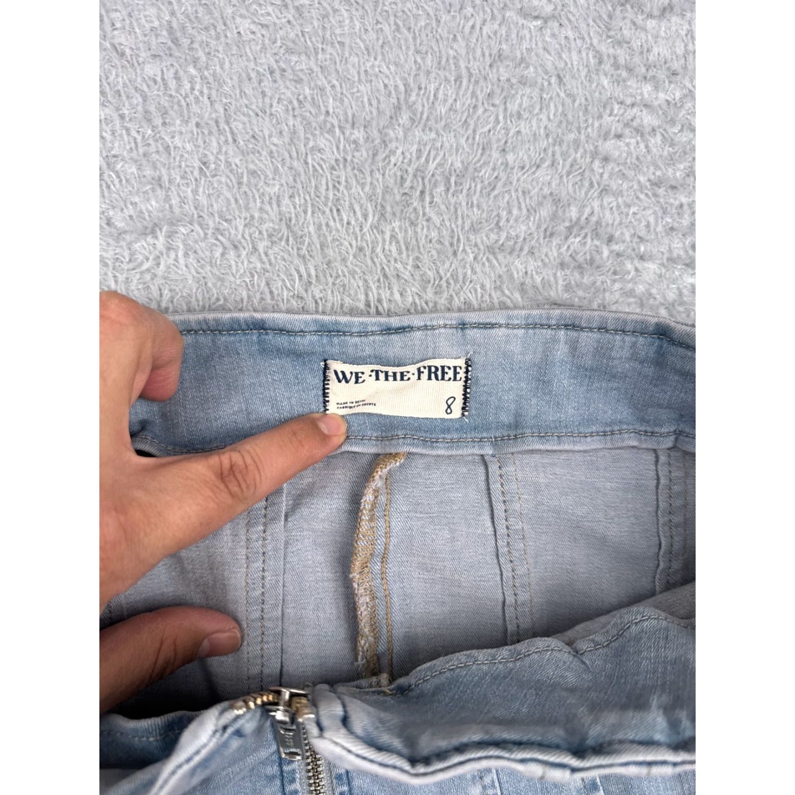 Vintage We The Free Skirt Womens 8 Blue Layla Denim Mini Skirt Cotton Blend Front Zip Size 30" / US 8 / IT 44 - 2 Thumbnail