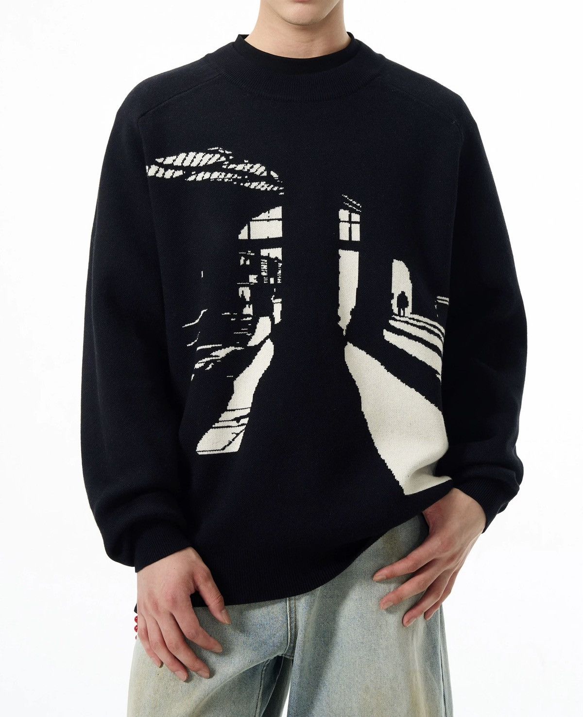 Japanese Brand × Vintage Retro punk fashion silhouette knit sweater knitwear Size US M / EU 48-50 / 2 - 3 Thumbnail