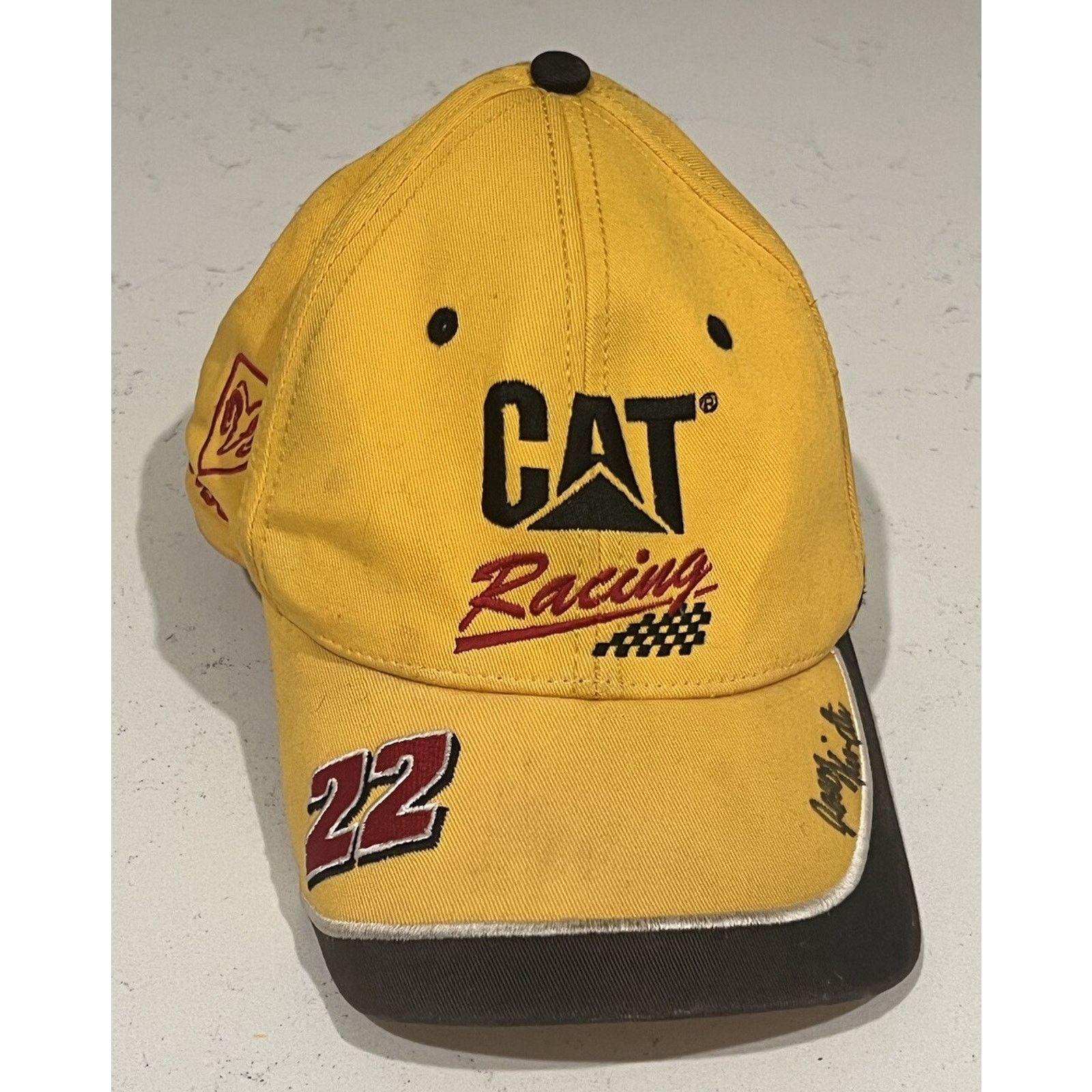 NASCAR Vintage CAT NASCAR Racing Billed Cap Racing Signed Hat Size ONE SIZE - 3 Thumbnail