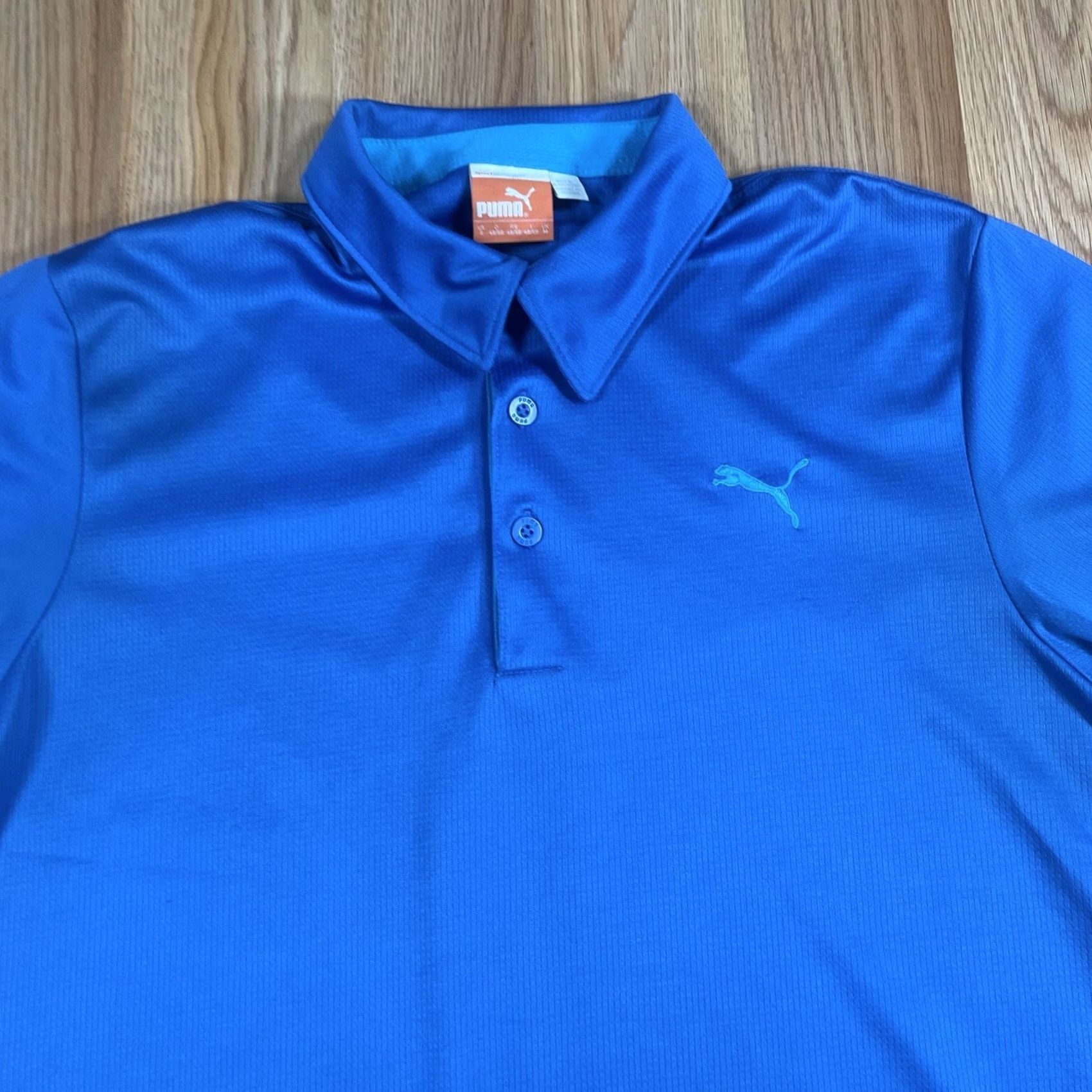 Puma PUMA Mens Small Blue Short Sleeve Polo Golf Tennis Dry Cell Polyester Shirt - Dark Fast Shipping Size US S / EU 44-46 / 1 - 2 Thumbnail