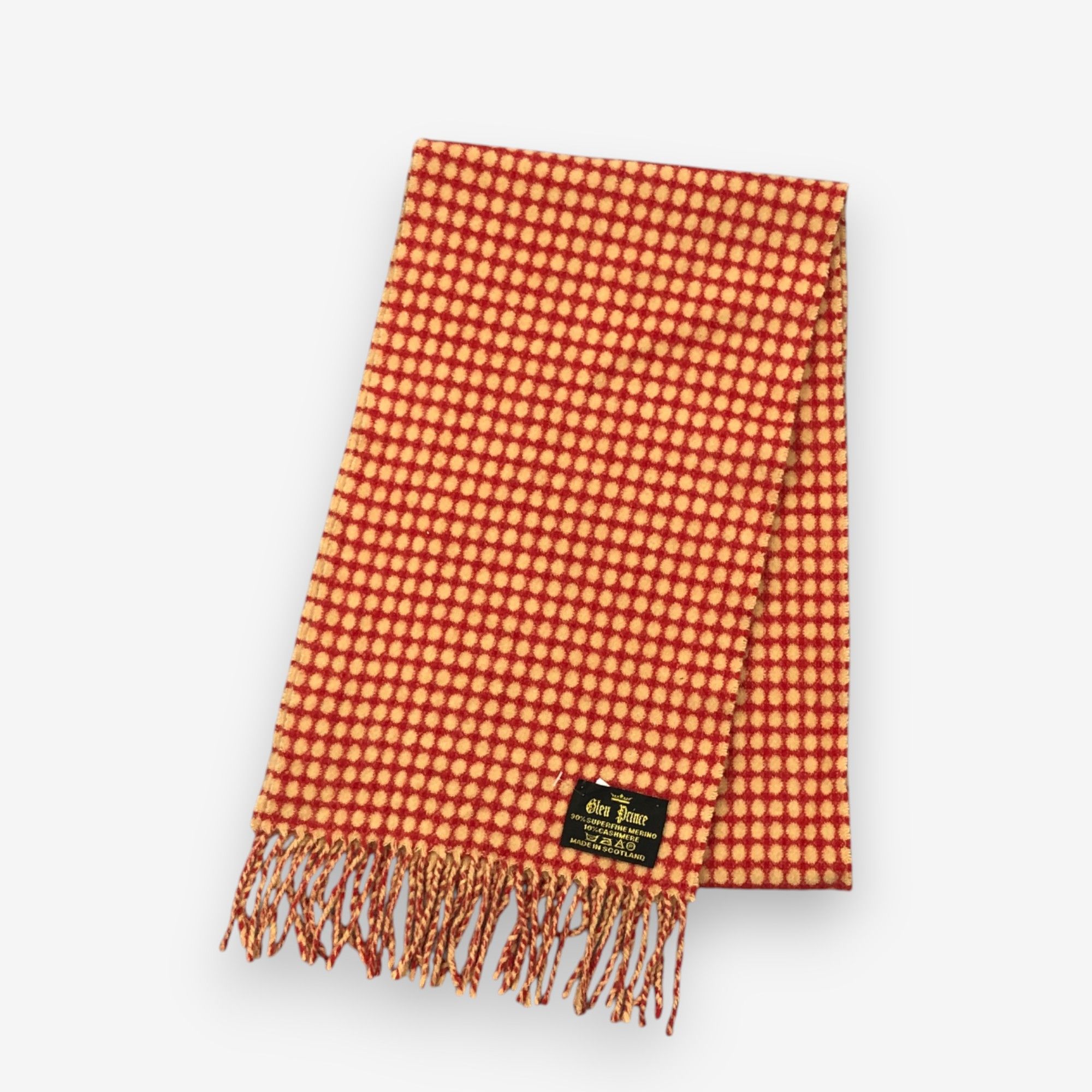 Japanese Brand Vintage Glen Prince Scarf Muffler Wool Dot Winter Scarves Size ONE SIZE - 2 Thumbnail