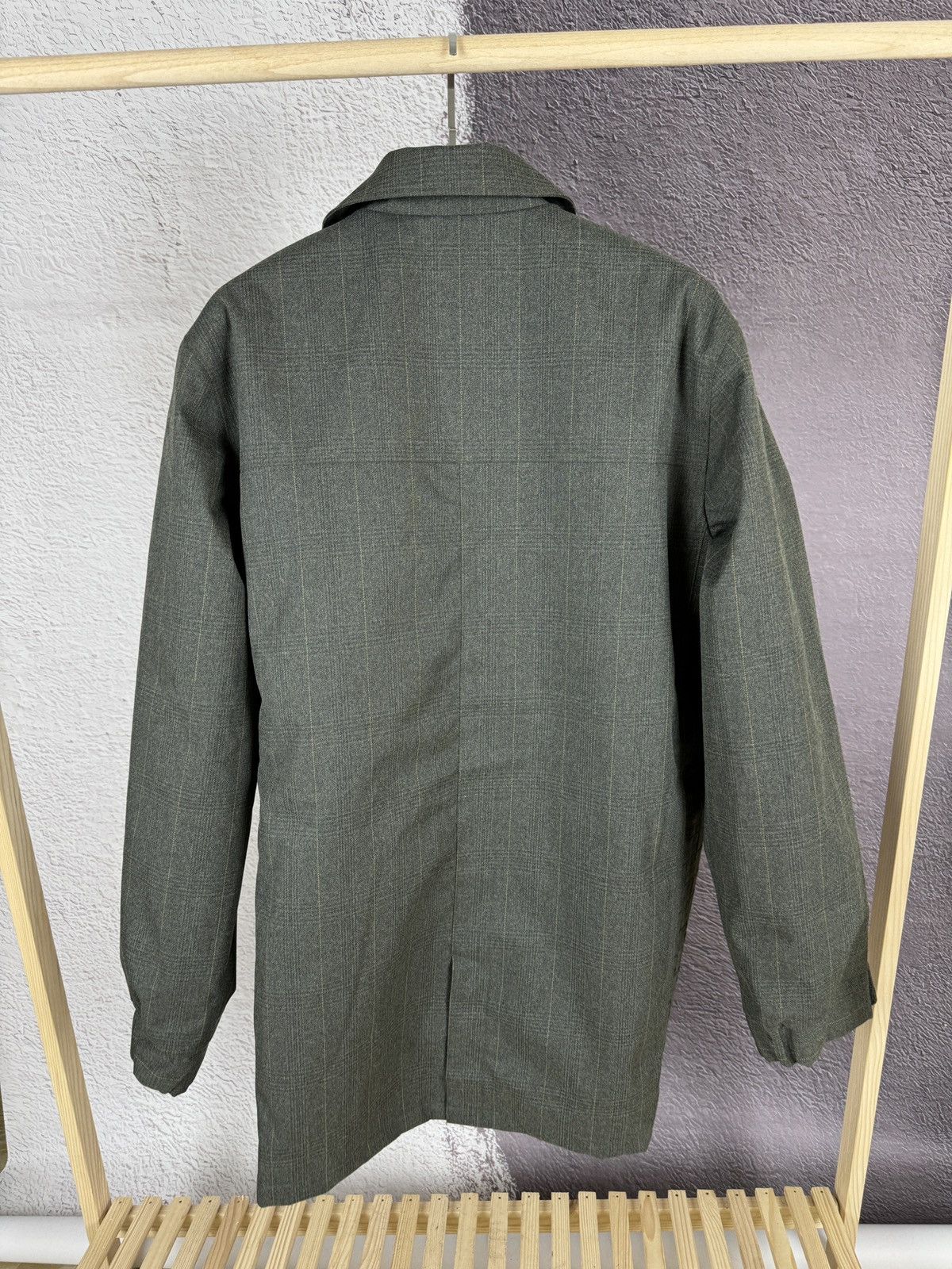 Oakley Oakley vintage FA07 grey checkered avant garde long jacket Size US XL / EU 56 / 4 - 17 Thumbnail
