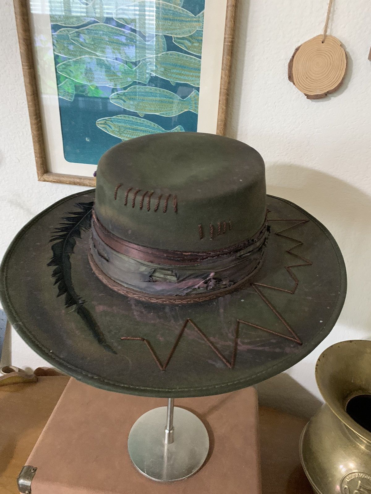 Other Custom Brim w/ matches and feather on it Size ONE SIZE - 2 Thumbnail
