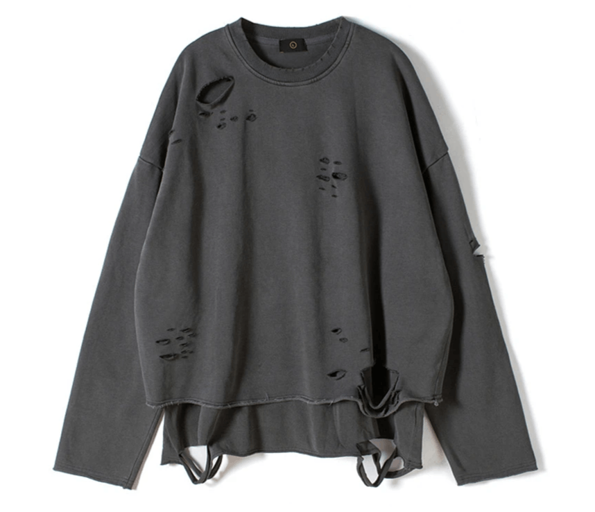 Japanese Brand Ripped Holes Pullover Size US L / EU 52-54 / 3 - 1 Thumbnail