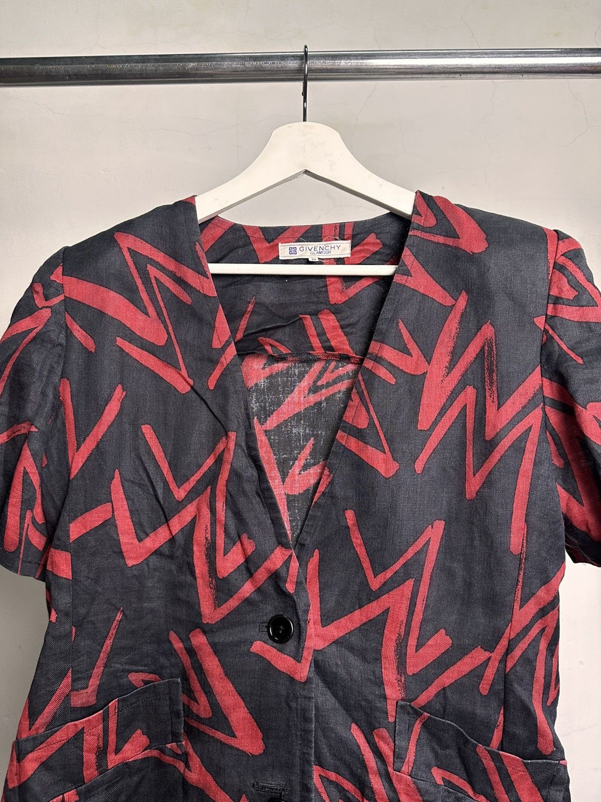 Givenchy Givenchy Glamour Lightning Abstract Graphic Cropped Blazer Size M / US 6-8 / IT 42-44 - 3 Thumbnail