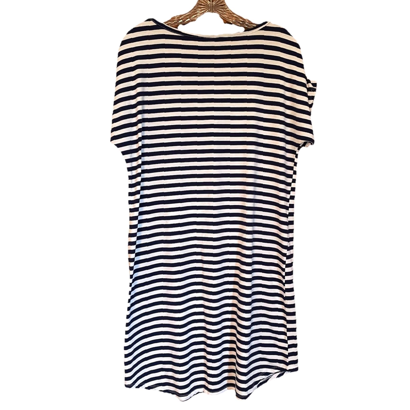 Vintage Love Ari T-Shirt Dress Navy & White Stripe Beach Sailor Short Sleeve Knee Length Womens M Size M / US 6-8 / IT 42-44 - 3 Thumbnail