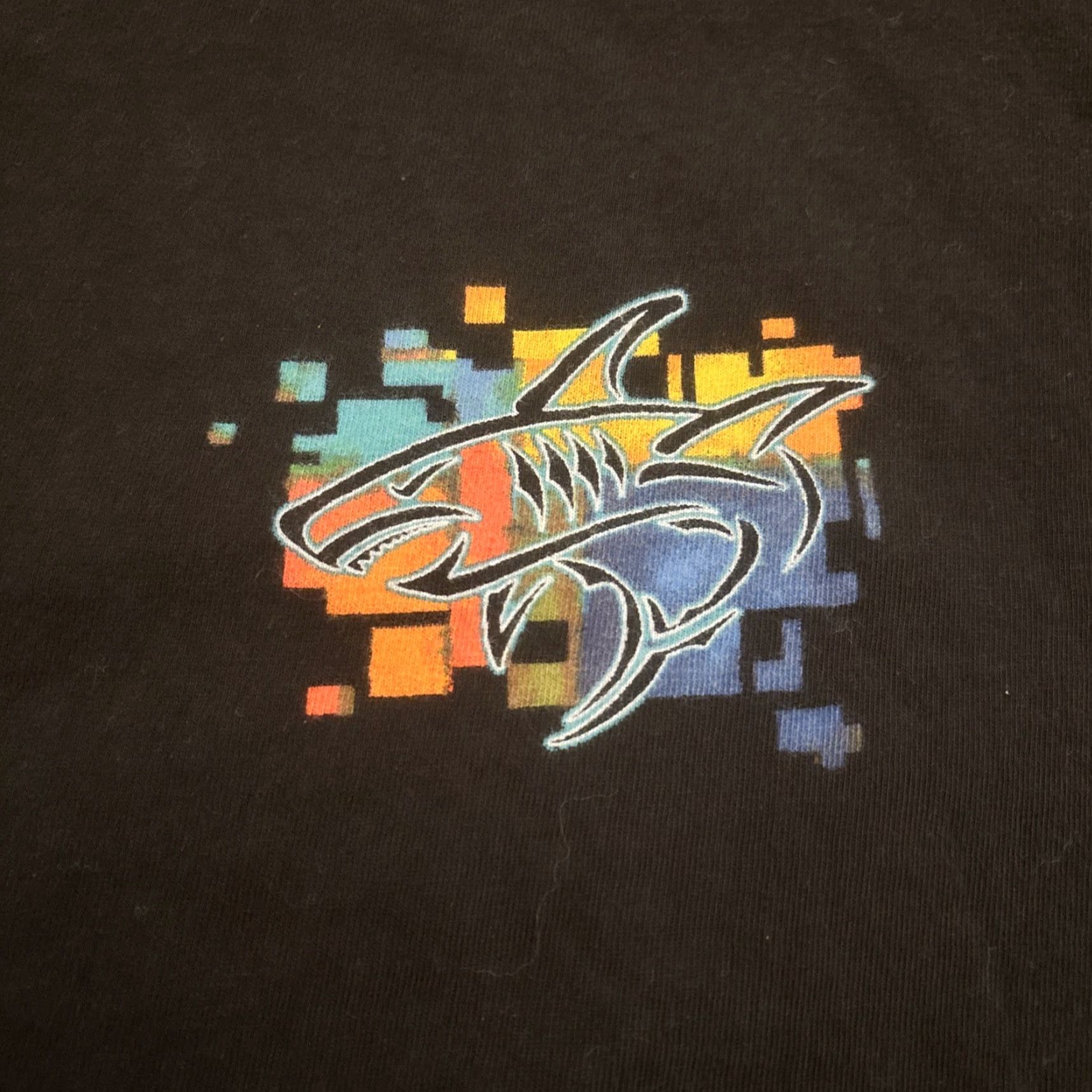 Vintage Crazy Shirts Hawaii Digital Shark T Shirt Size L Black Mens Regular T-Shirt Hawaii Beach Fish Shark Size US L / EU 52-54 / 3 - 2 Thumbnail