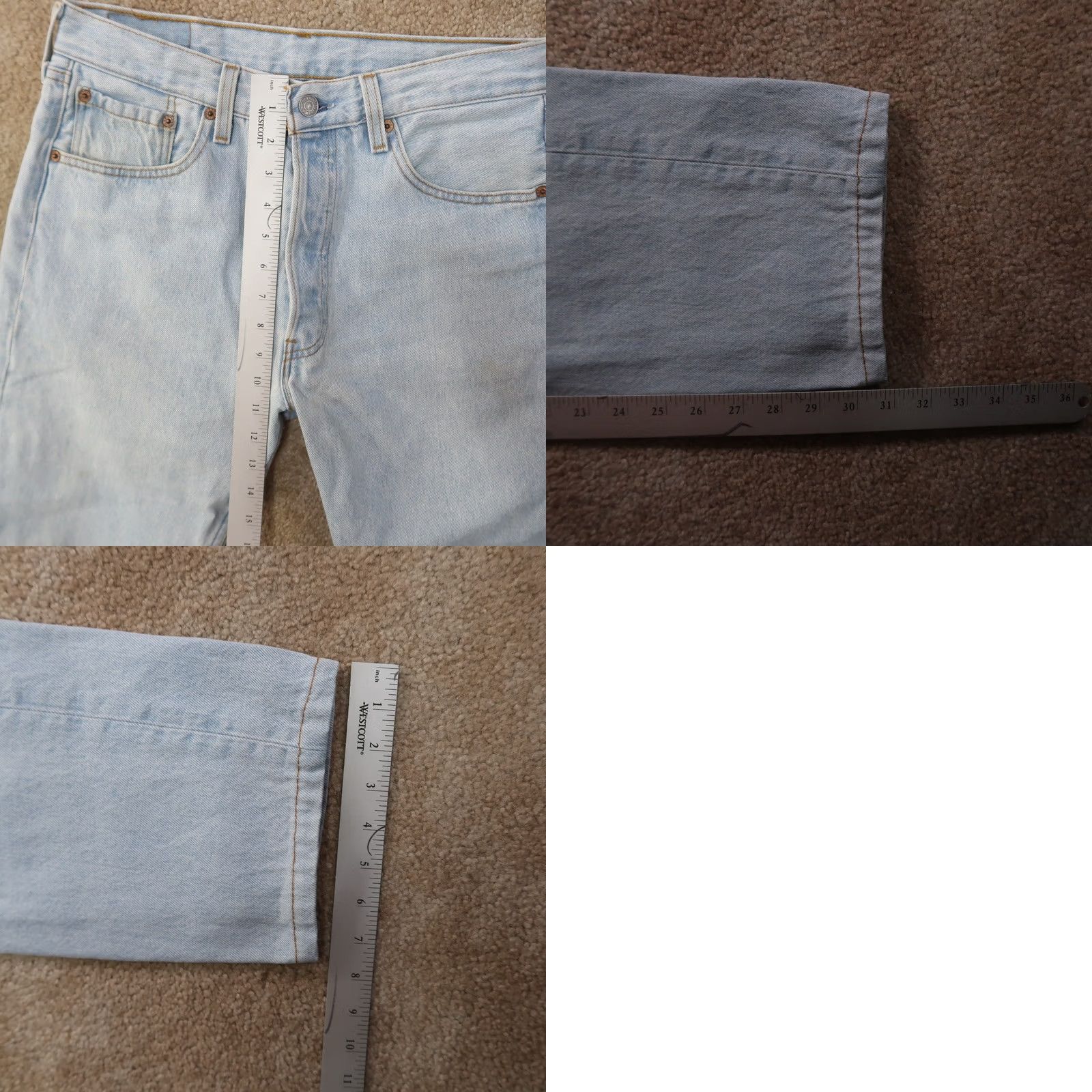Levi's VINTAGE Levi's 501 Jeans Mens 30 Regular Blue Denim 5-Pocket USA 501 Series 90s USA Mens Size US 30 / EU 46 - 10 Thumbnail
