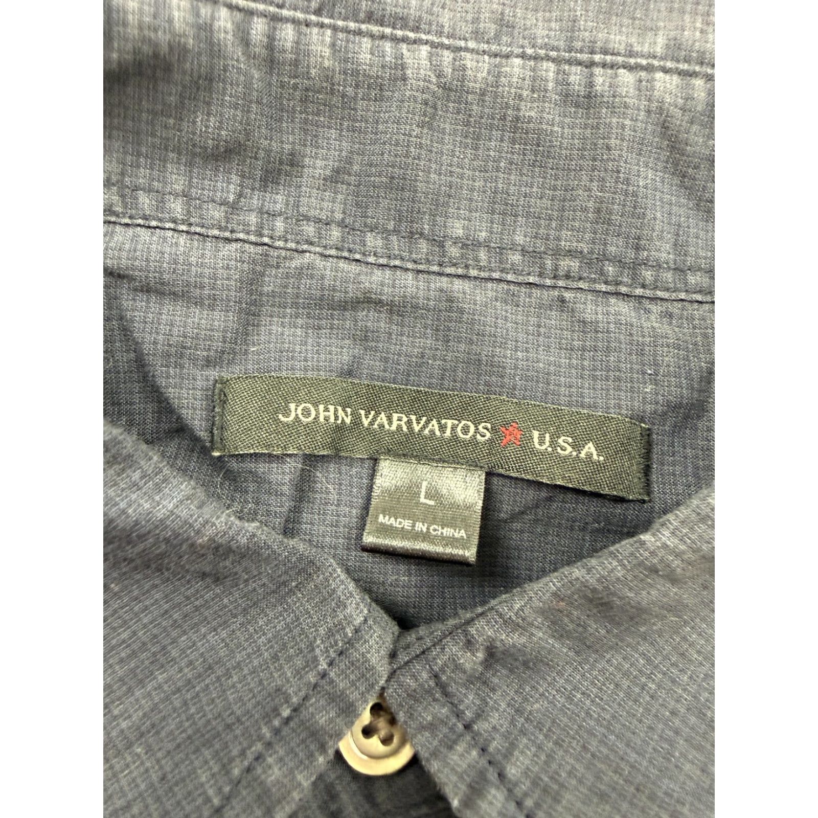 John Varvatos John Varvatos Shirt Mens L Blue Solid Long Sleeve Button Up Pockets Casual Size US L / EU 52-54 / 3 - 4 Thumbnail