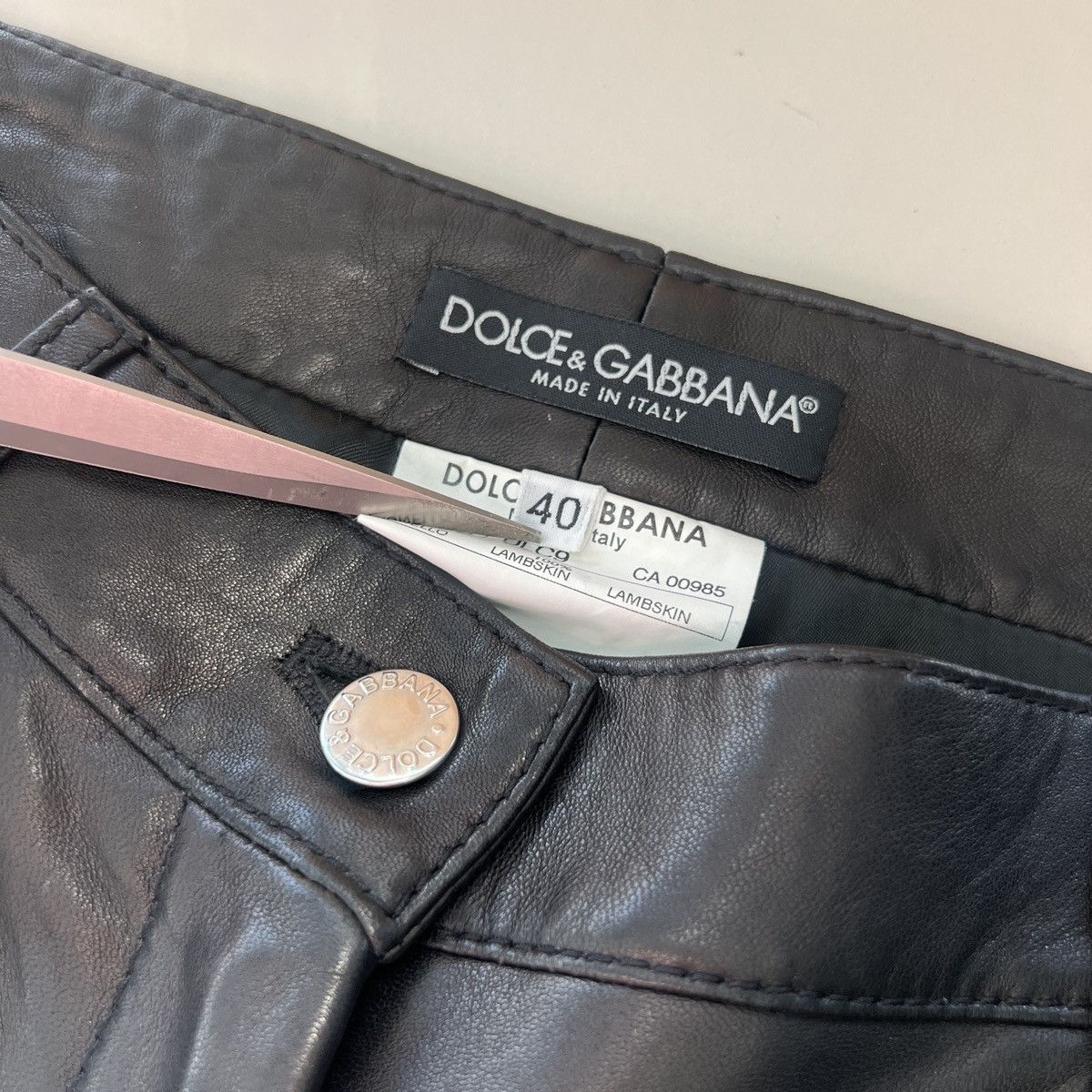 Dolce & Gabbana 2003 CARGO LEATHER PANTS Size 28" / US 6 / IT 42 - 8 Thumbnail