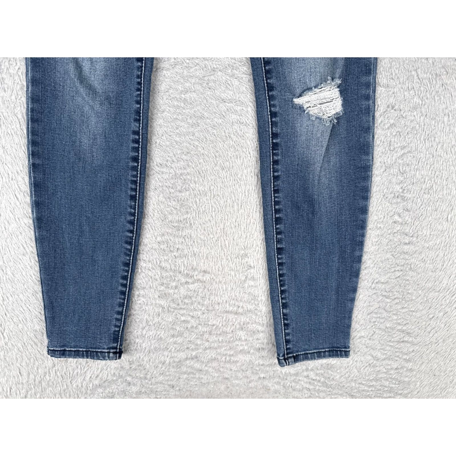 Denime Vylette Jeans Womens 3/26W Blue Skinny Distressed Stretch Denim Ripped Zip Fly Jeans Size 26" / US 2 / IT 38 - 2 Thumbnail