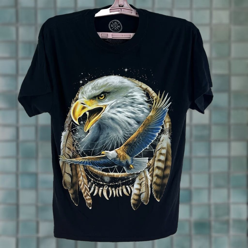 Vintage VINTAGE M & M DOM Bald Eagle Dreamweaver Graphic Print T-Shirt Mens Medium Black All Seasons Size US M / EU 48-50 / 2 - 1 Thumbnail