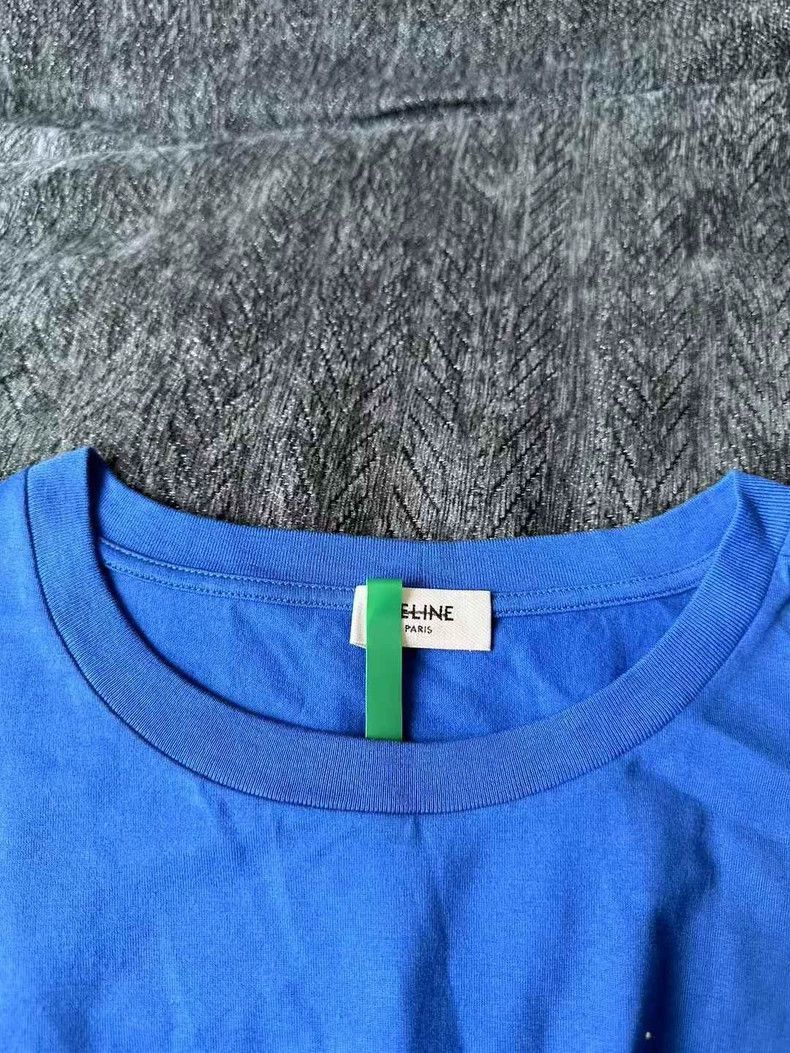 Celine Celine Blue Logo Short Sleeve Tshirt Size US L / EU 52-54 / 3 - 3 Thumbnail