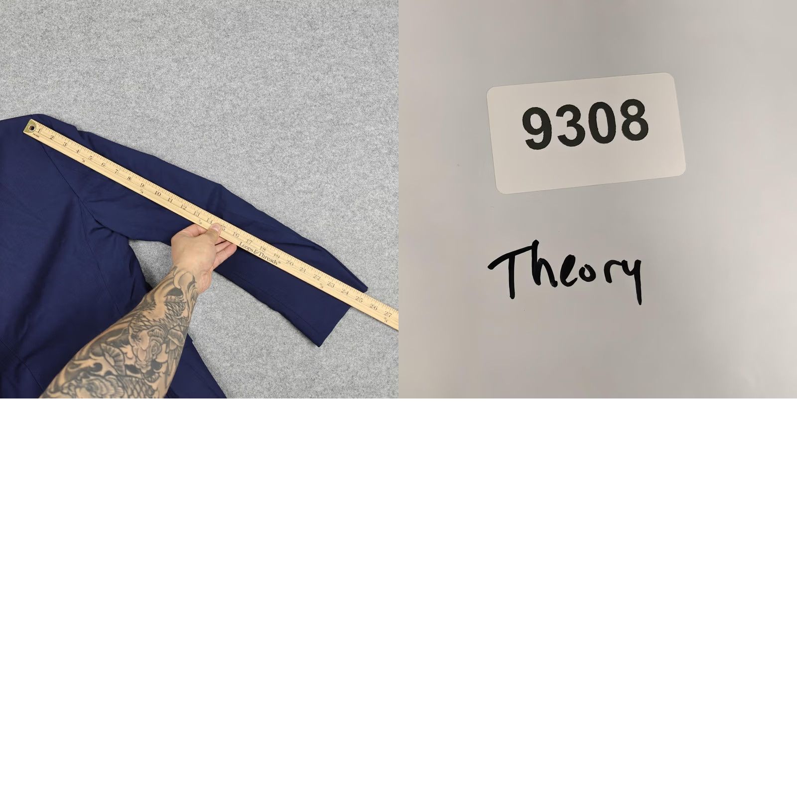 Theory Theory Mens Blazer 40R Blue Wool Stretch Suit Jacket Two Button Notch Lapel Size 40R - 9 Thumbnail