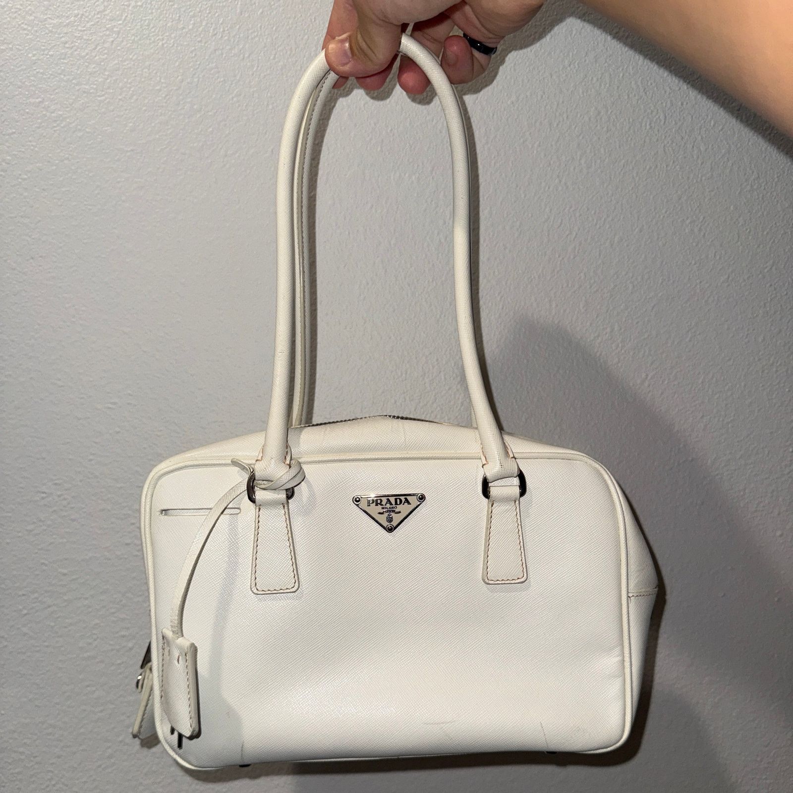 Prada Vintage Prada Handbag - White (Bianco) Saffiano - RARE Size ONE SIZE - 1 Thumbnail