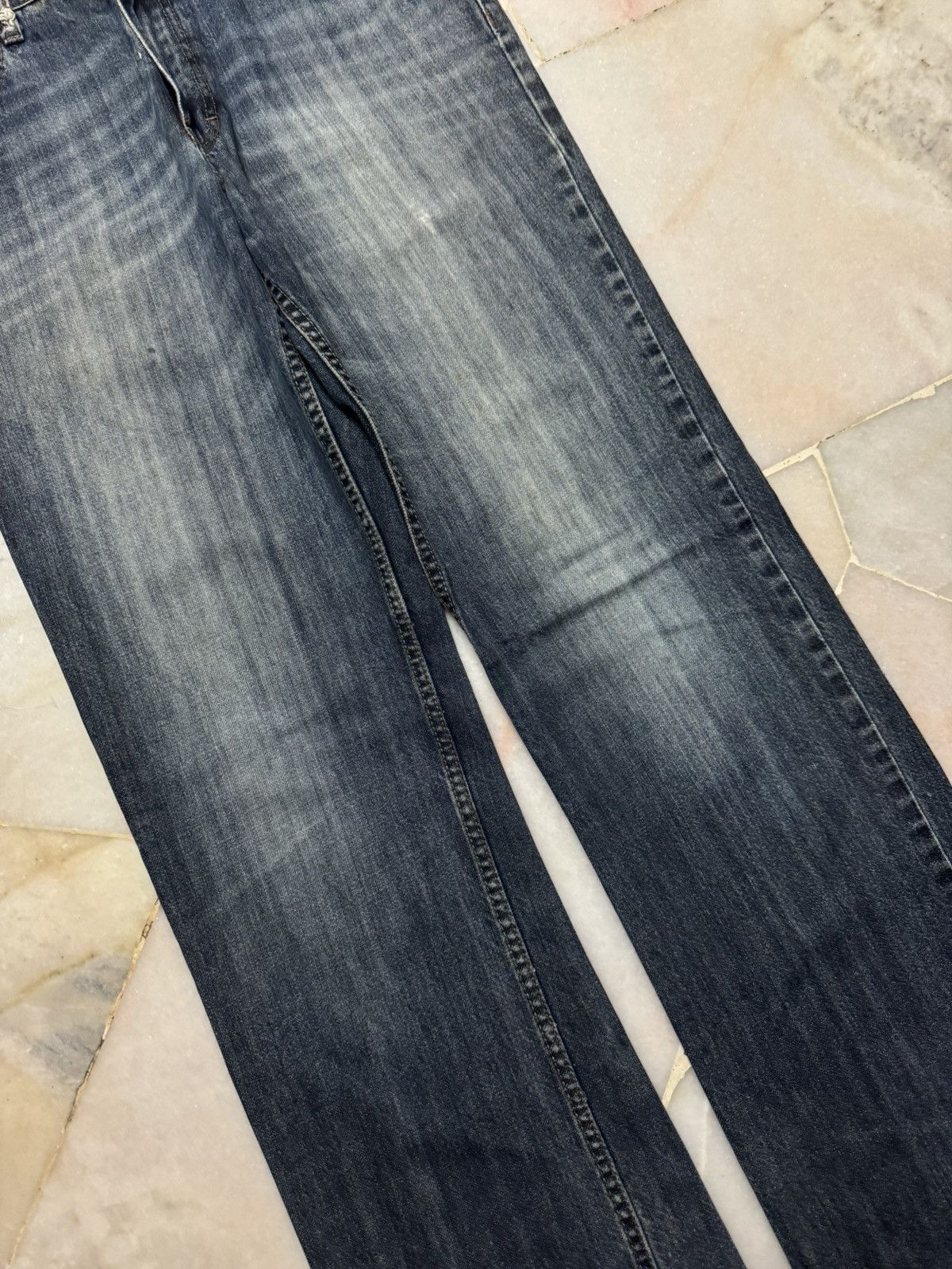 Japanese Brand FLARED JAPANESE THRASHED INSANE 90s STYLE DENIM JEANS Size US 32 / EU 48 - 7 Thumbnail