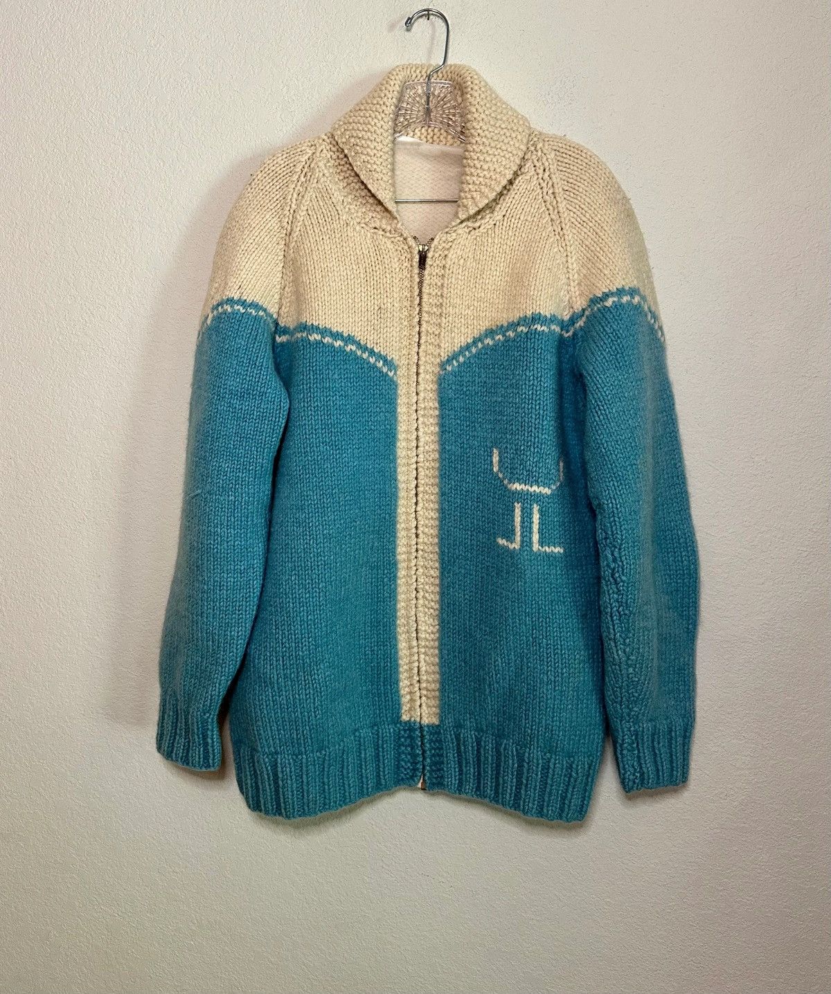 Vintage 50’s Western Cowichan Zip-Up Sweater Jacket (Unisex/Men’s L) Size US L / EU 52-54 / 3 - 2 Thumbnail