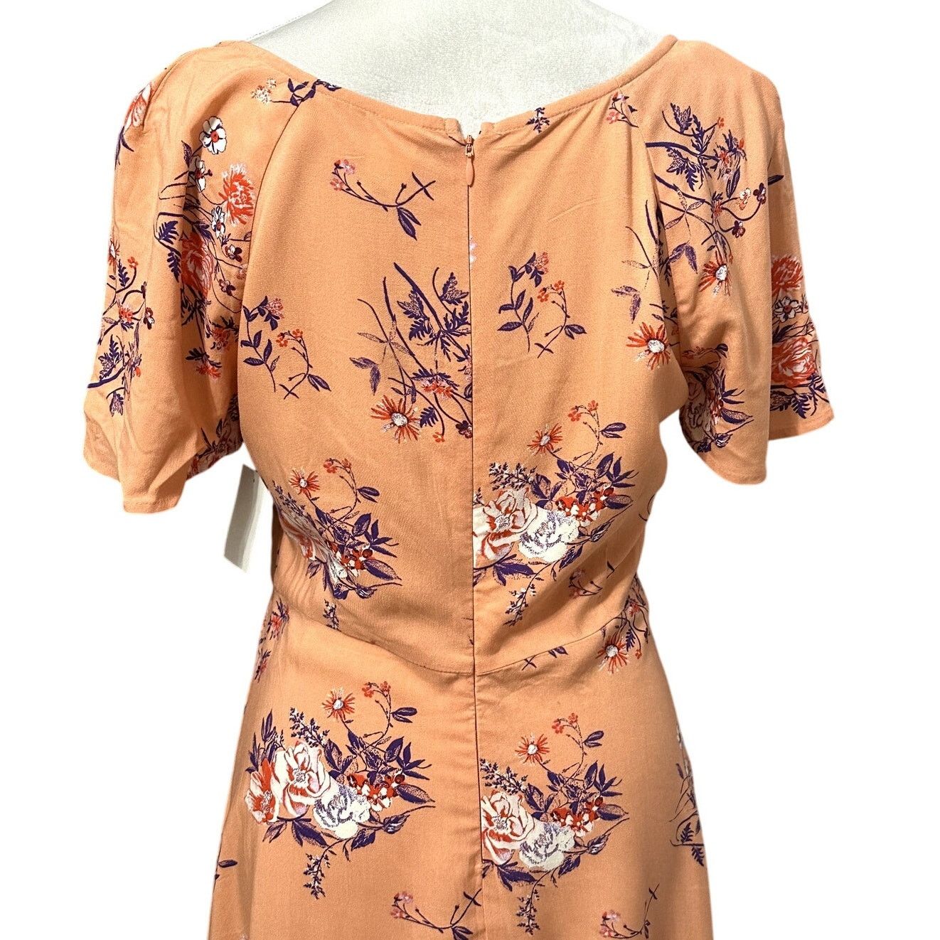 Other Abound Skater Dress Floral Zip Short Sleeve Multi XS NWT Size XS / US 0-2 / IT 36-38 - 6 Thumbnail