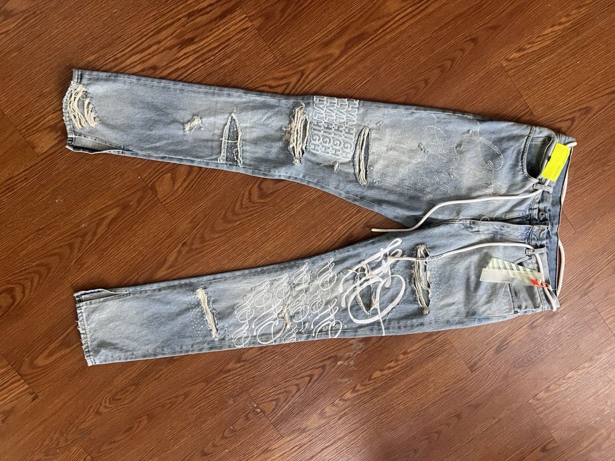 Off-White BRAVADO OFF - WHITE RHINESTONE DENIM Size US 34 / EU 50 - 2 Thumbnail