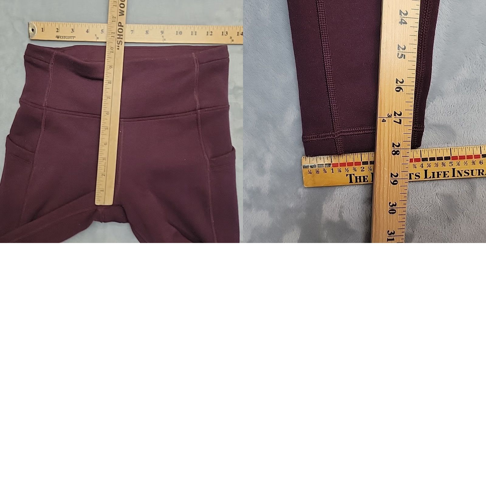 Athleta Athleta Ankle Womens S Red Leggings Maroon Altitude Stash Tight Polartec Powerstretch Size 28" / US 6 / IT 42 - 8 Thumbnail