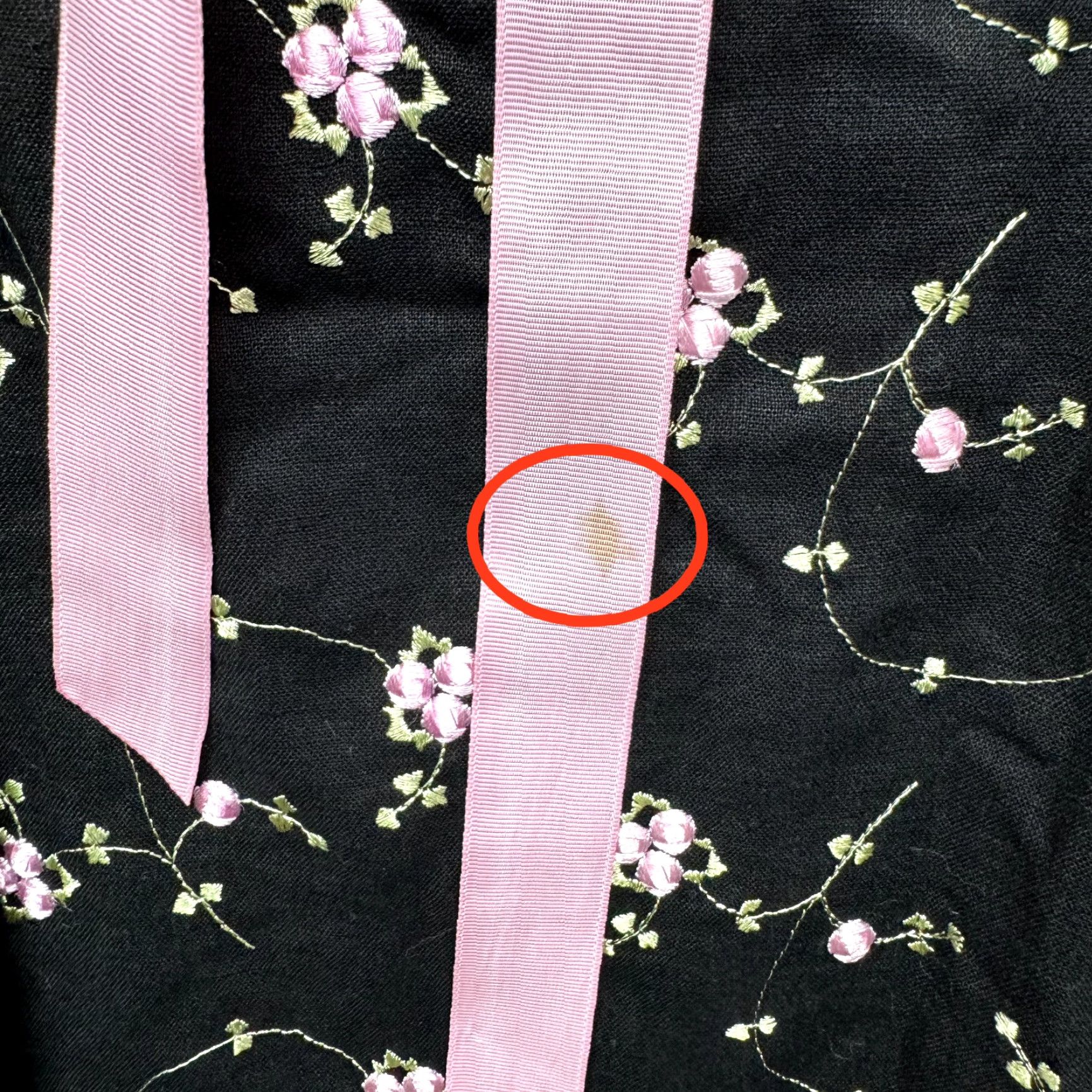Vintage VINTAGE 90s Y2K A-Line Midi Dress Black Pink Floral Linen Blend Empire Large 10 Girls? Size L / US 10 / IT 46 - 5 Thumbnail