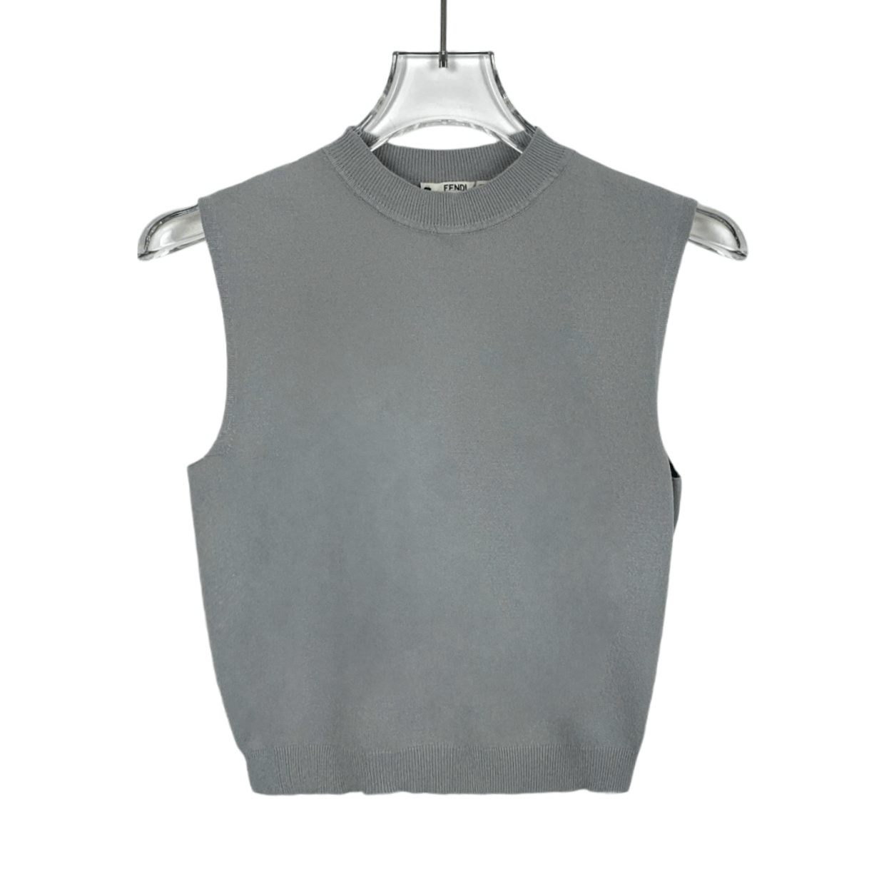 Fendi Fendi Grey Logo Jacquard Crewneck Knit Sweater (Size M) Size M / US 6-8 / IT 42-44 - 6 Thumbnail