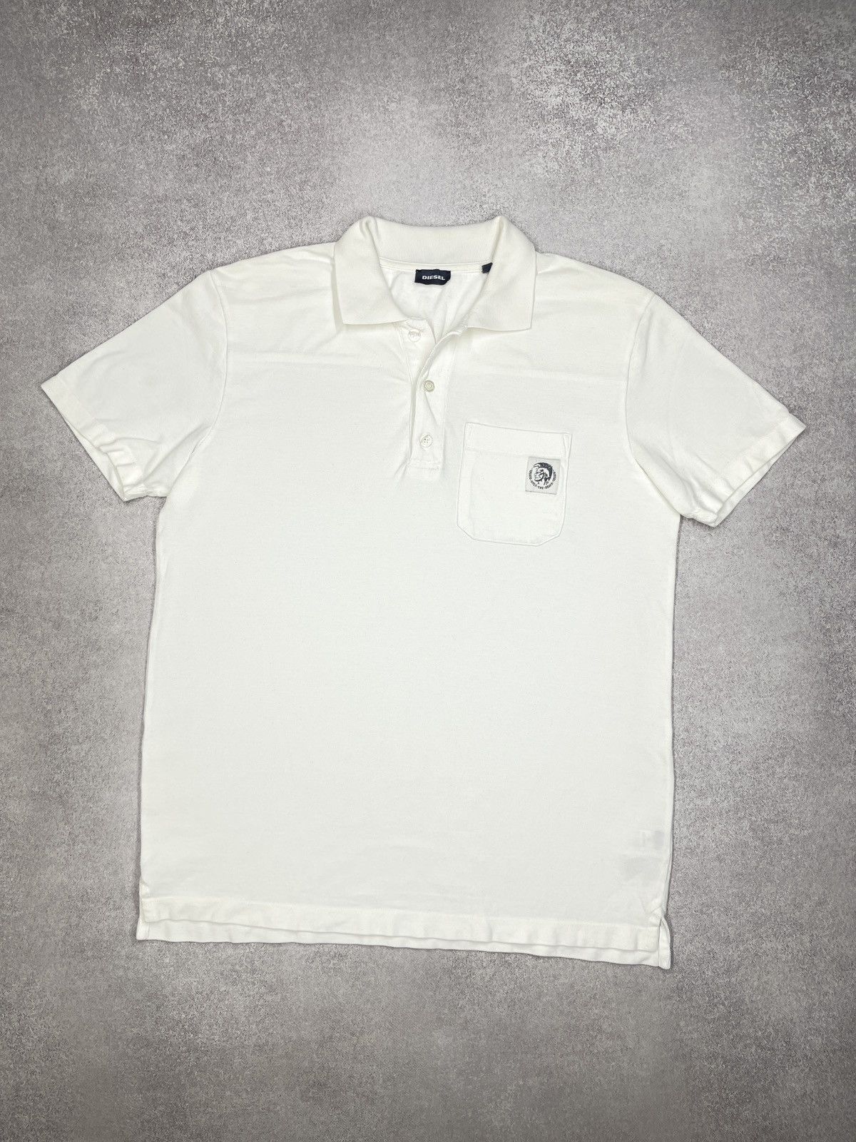 Diesel Mens Diesel White Polo Small Logo Skull Y2K Size M Size US M / EU 48-50 / 2 - 2 Thumbnail