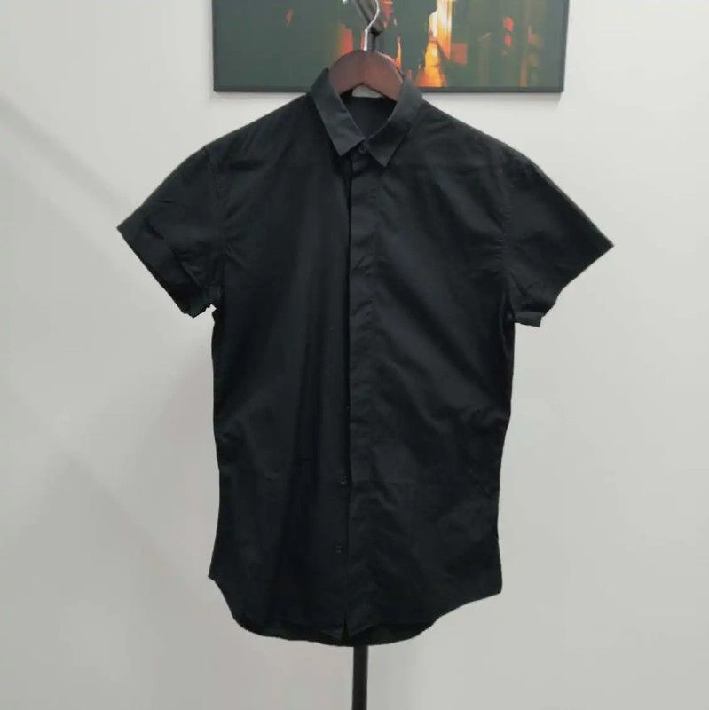 Dior Dior Black Cotton Blend Short Sleeve Shirt 0089 Size US M / EU 48-50 / 2 - 1 Thumbnail