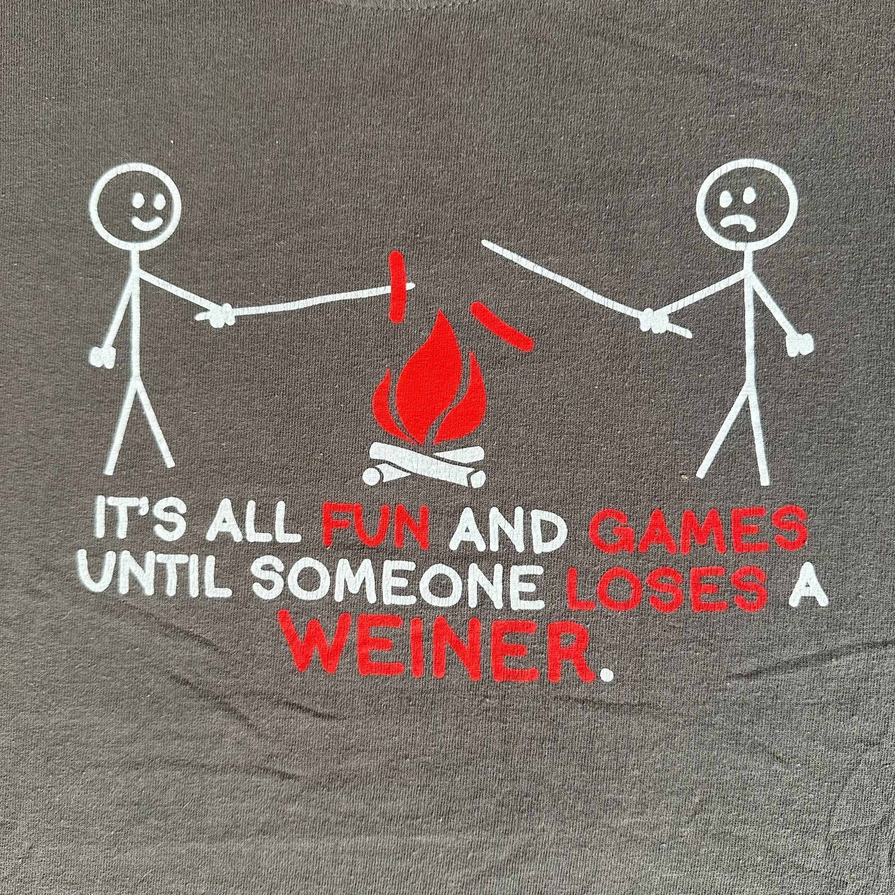 Vintage Stick Figure Weiner Roast T-Shirt Funny Camping Humor Novelt Size US L / EU 52-54 / 3 - 2 Thumbnail