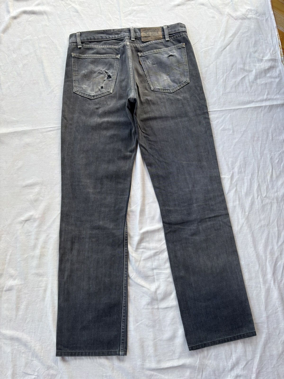 Kapital 🔥VINTAGE LEVIS 519 ORANGE TAB FADED BLACK DISTRESSED DENIM Size US 32 / EU 48 - 4 Thumbnail