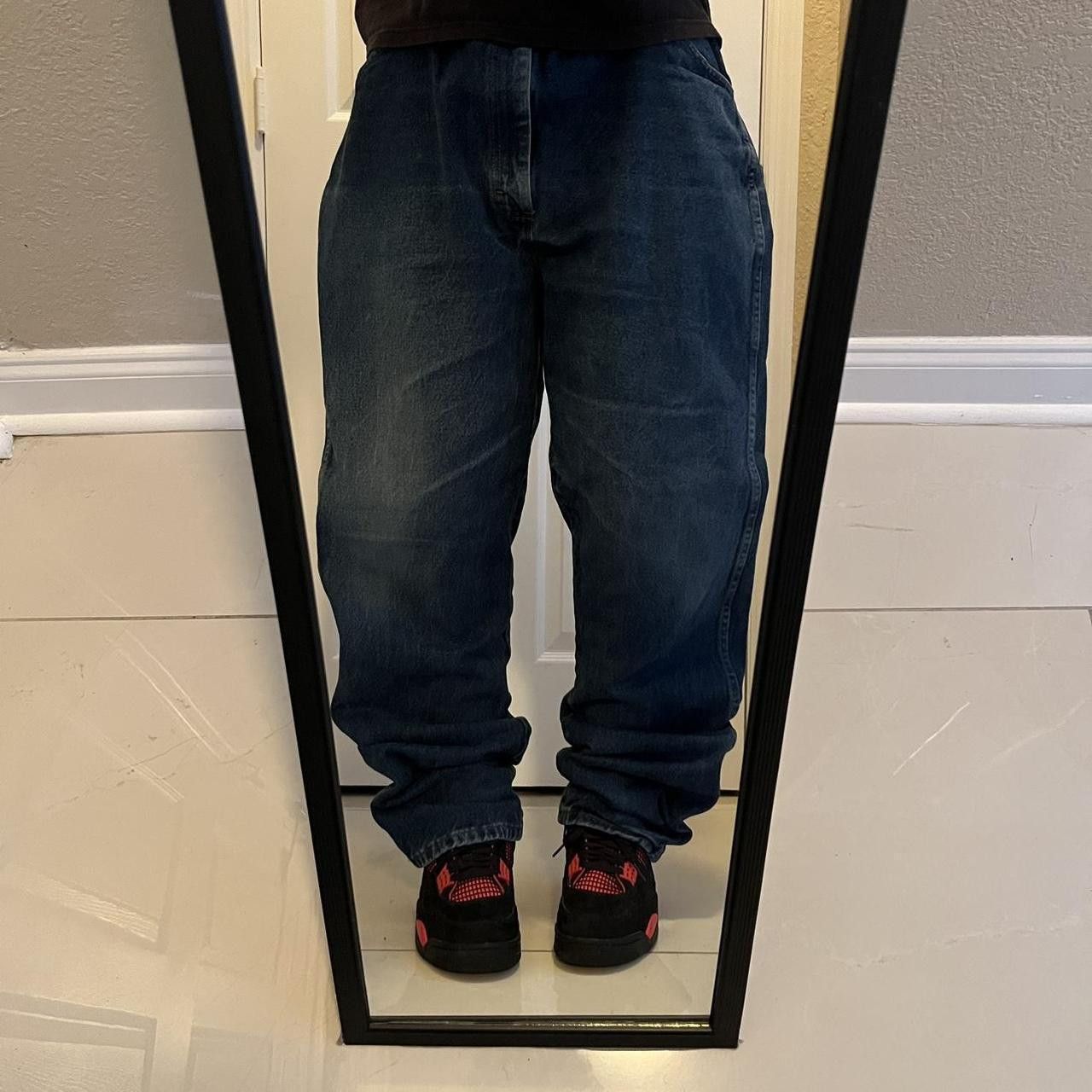 Vintage Vintage Y2K/2000s Baggy Grunge Dark Wash Denim Jeans! Size US 42 / EU 58 - 1 Thumbnail