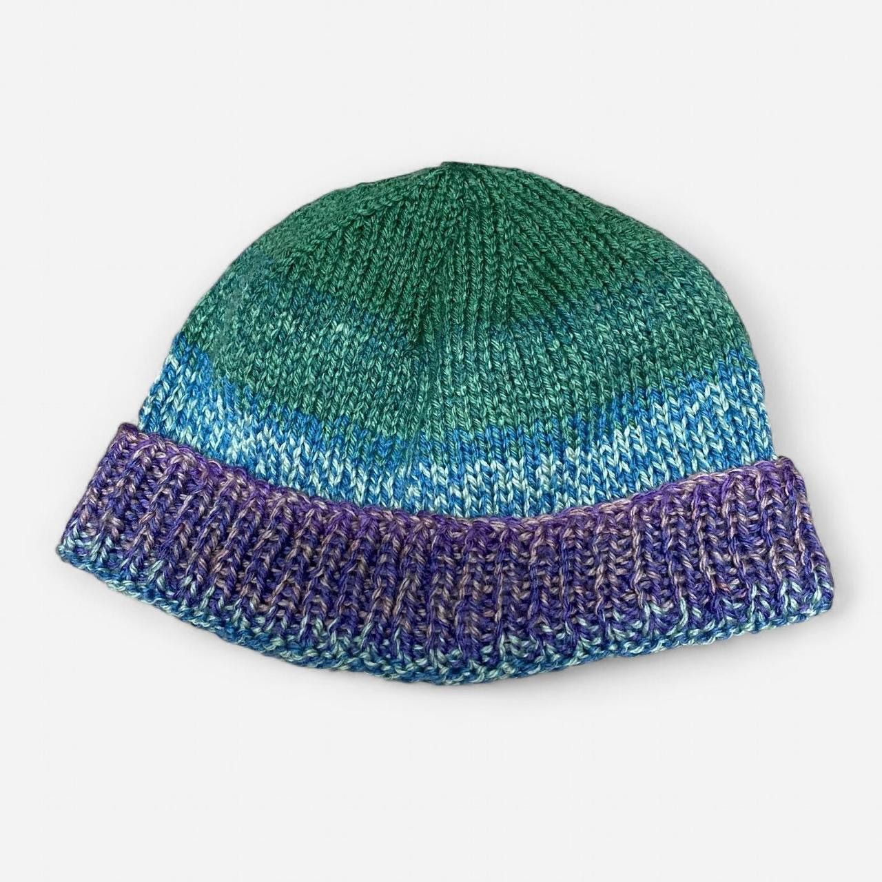 Other Vintage handmade blue and purple handmade beanie Size ONE SIZE - 2 Thumbnail