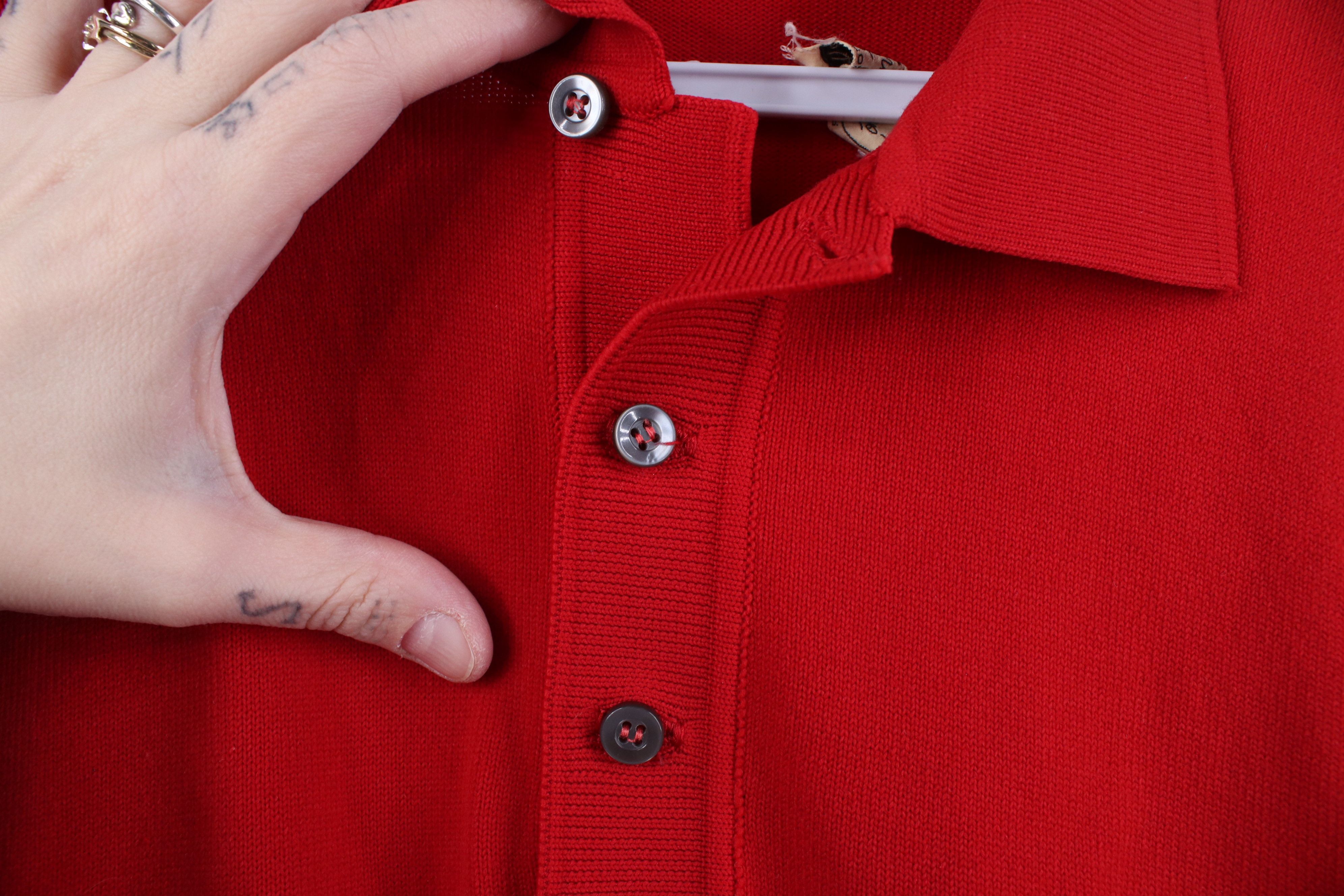 Vintage Vintage 50s Knit Short Sleeve Collared Polo Shirt Red USA Size US M / EU 48-50 / 2 - 4 Thumbnail