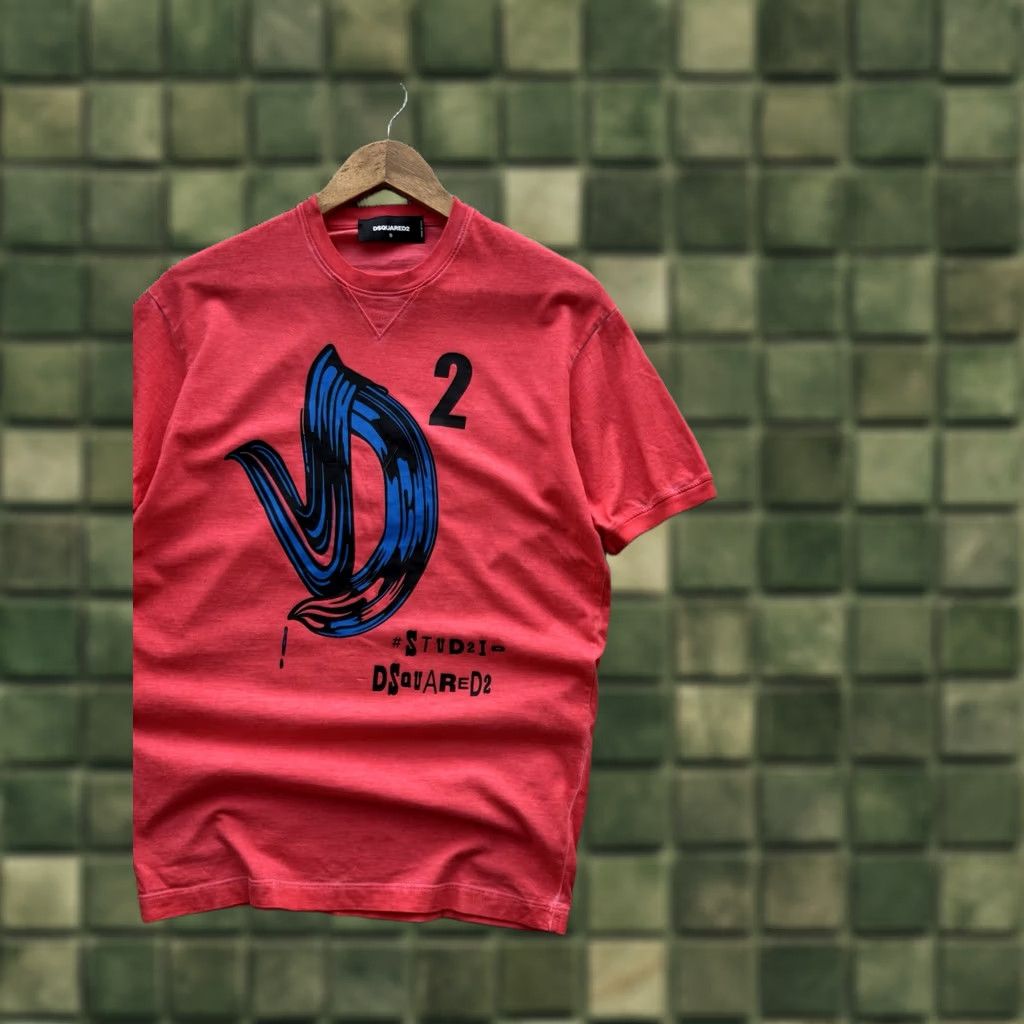 Dsquared2 VINTAGE Dsquared2 T-Shirt Mens Short Sleeve Red S Logo 90s Y2K Fashion Sports Casual Cotton Size US S / EU 44-46 / 1 - 1 Thumbnail