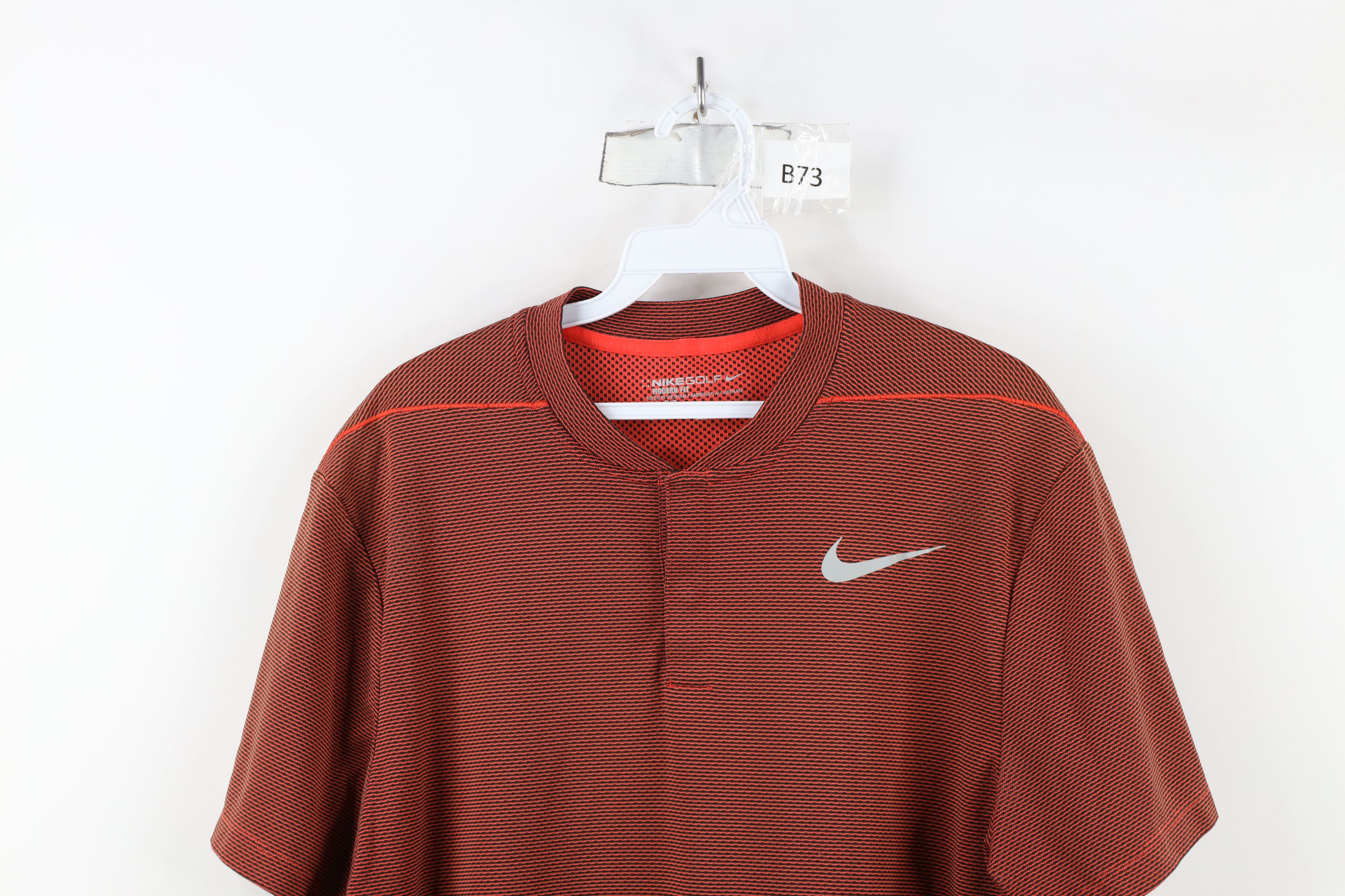 Nike × Vintage Nike Golf Knit Short Sleeve Henley Golf Polo Shirt Orange Size US L / EU 52-54 / 3 - 2 Thumbnail
