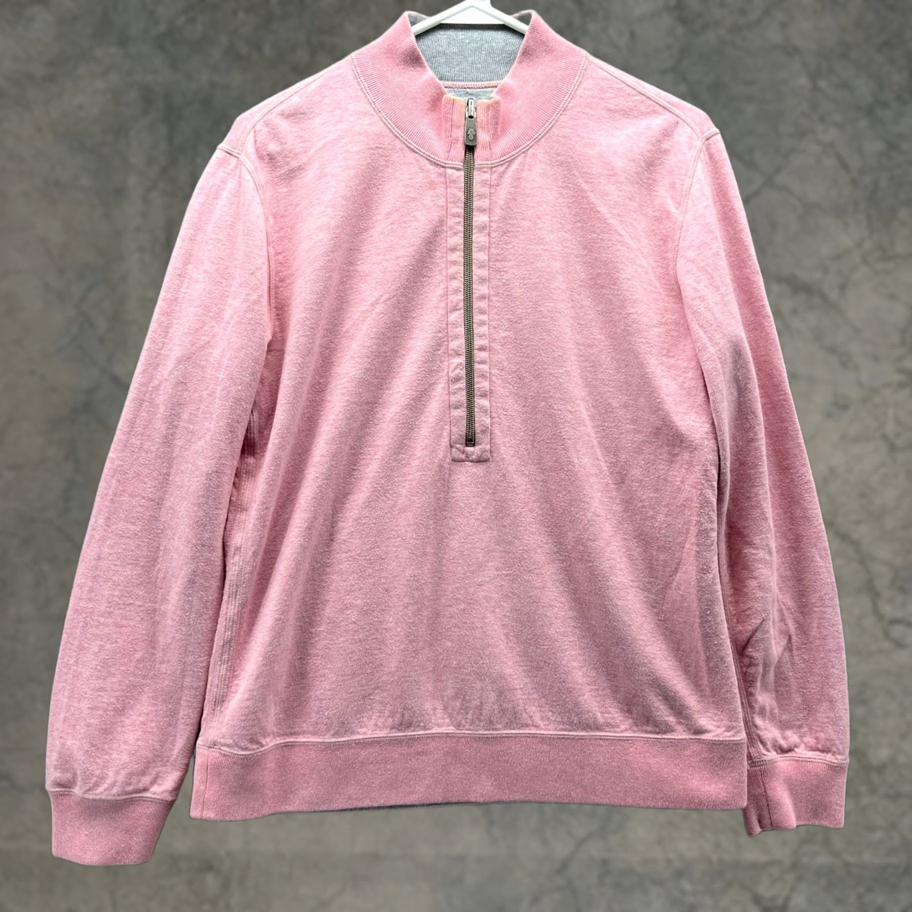 Tommy Bahama VINTAGE Tommy Bahama Sweater Womens Large Pink Reversible Half Zip Fleece Pullover Mock Neck 1/2 Zip Size L / US 10 / IT 46 - 1 Thumbnail