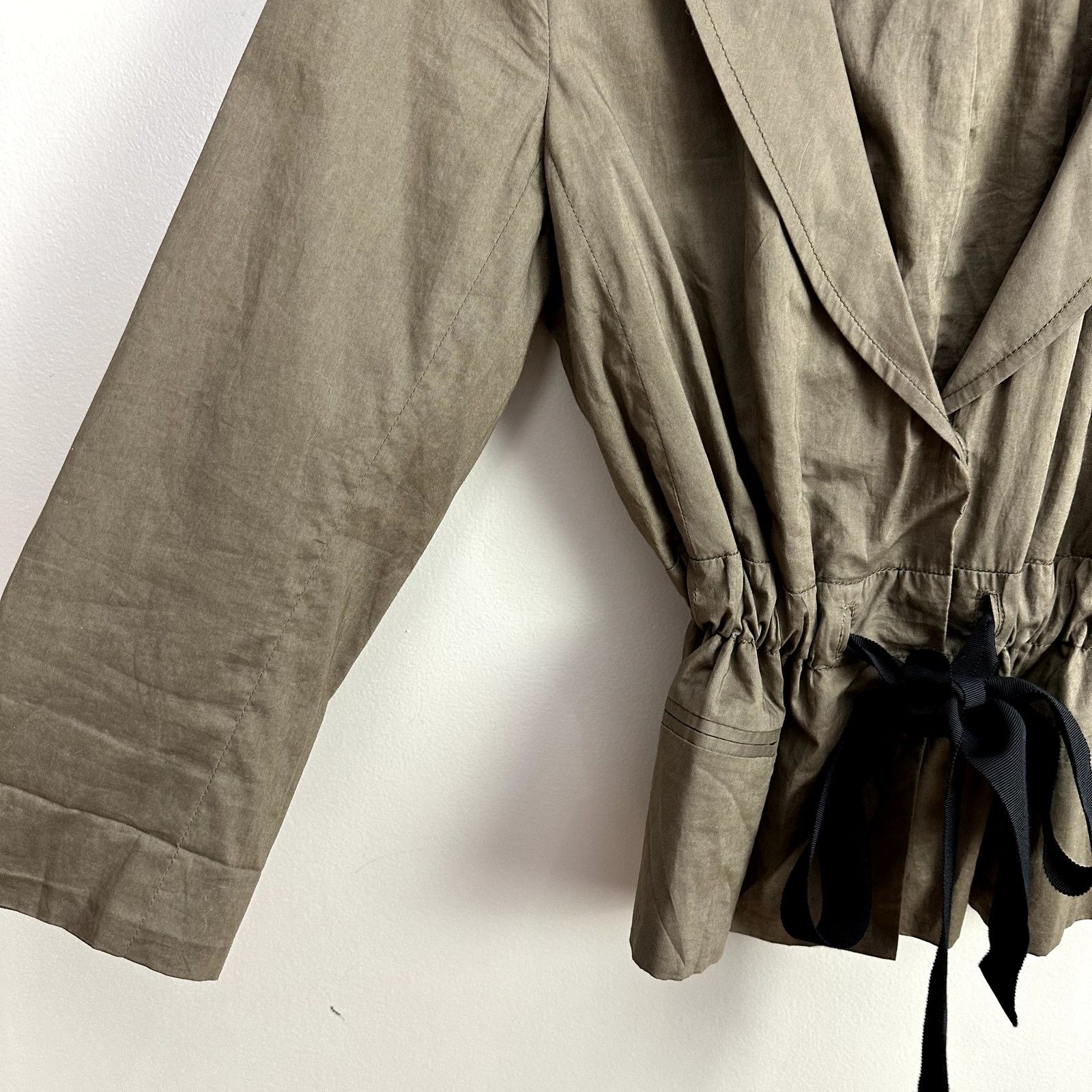 Loft Loft Green Lightweight Belted Blazer Jacket 10 Black Ribbon Size M / US 6-8 / IT 42-44 - 4 Thumbnail