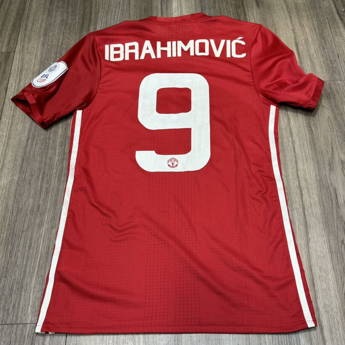 Adidas Manchestee united 2017 EFL cup player issue #9 Ibrahimovic Size US S / EU 44-46 / 1 - 2 Thumbnail