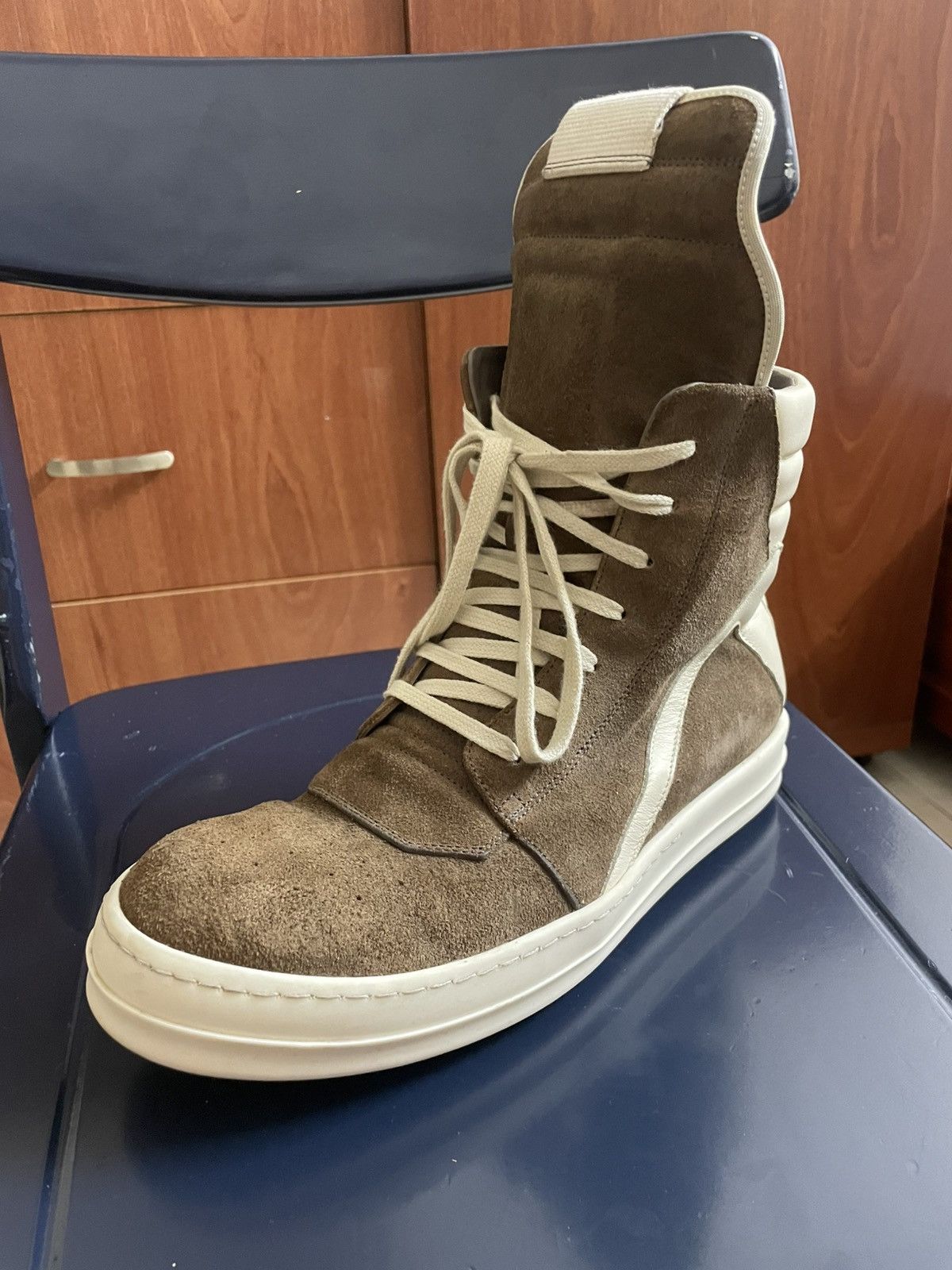 Rick Owens SS19 Rick Owens geobasket in brown suede Size US 8.5 / EU 41-42 - 18 Thumbnail