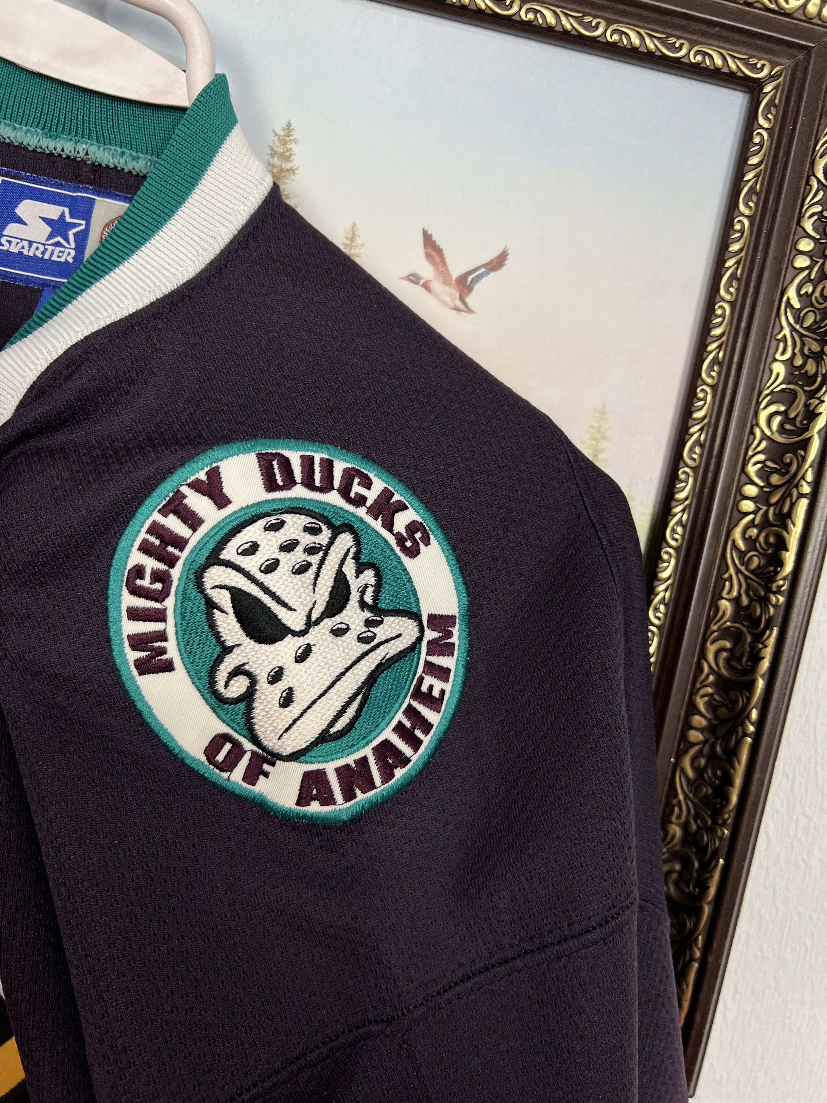 Starter Vintage 90's Anaheim Mighty Ducks Hockey Jersey NHL Trikot Size US M / EU 48-50 / 2 - 4 Thumbnail