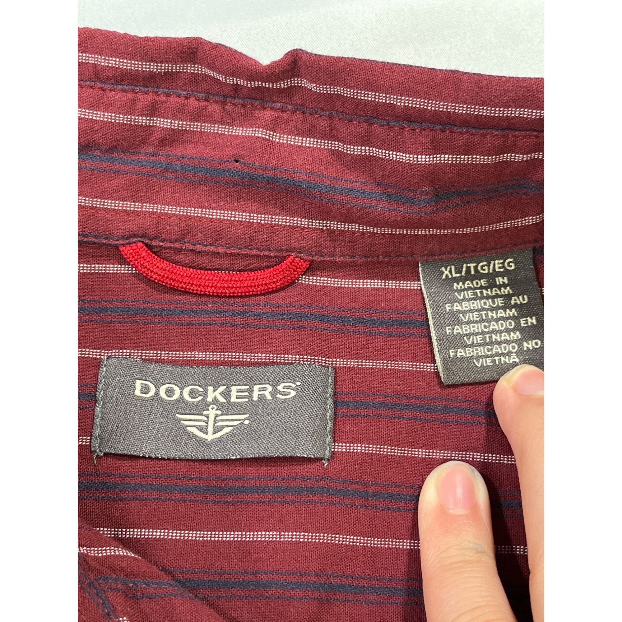 Dockers Dockers SKU 7622 Red Striped Button Up Long Sleeve Shirt Siz Size US XL / EU 56 / 4 - 11 Thumbnail