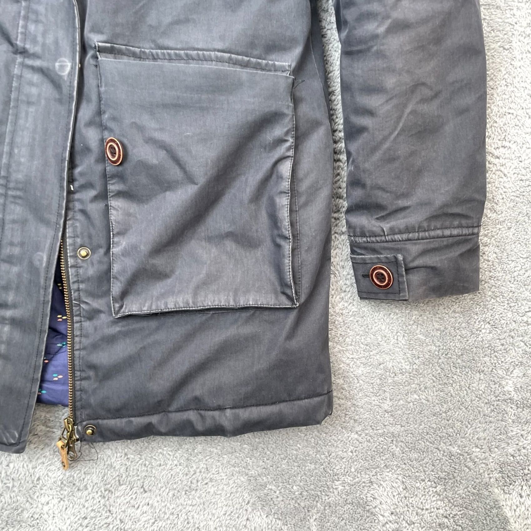 Vintage ROXY Jacket Womens Small Blue Gray Parka Coat Hooded Insulated Snowboard Size S / US 4 / IT 40 - 7 Thumbnail