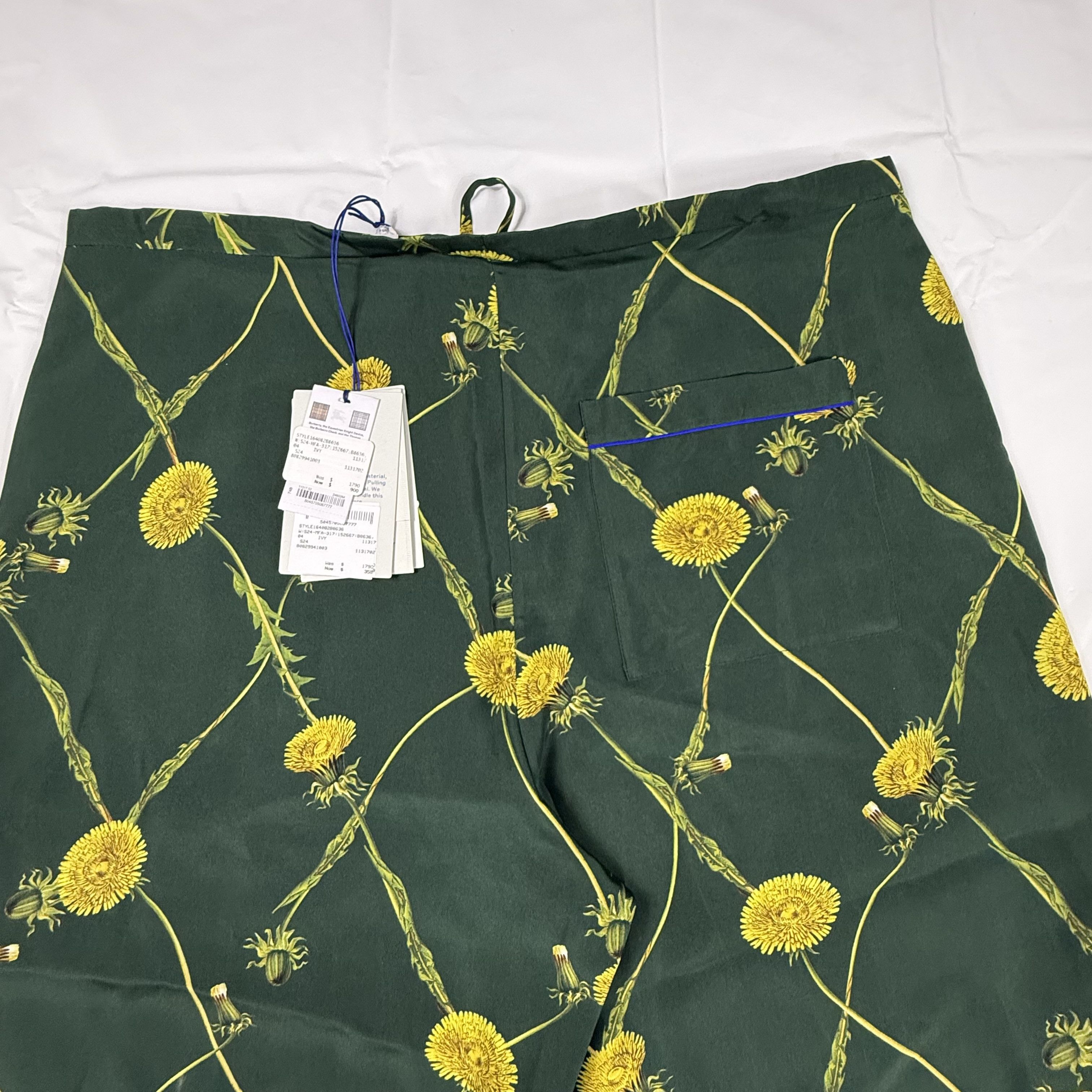 Burberry Burberry Silk Dandelion Print Pants Ivy Green Yellow Size 34" / US 12 / IT 48 - 14 Thumbnail